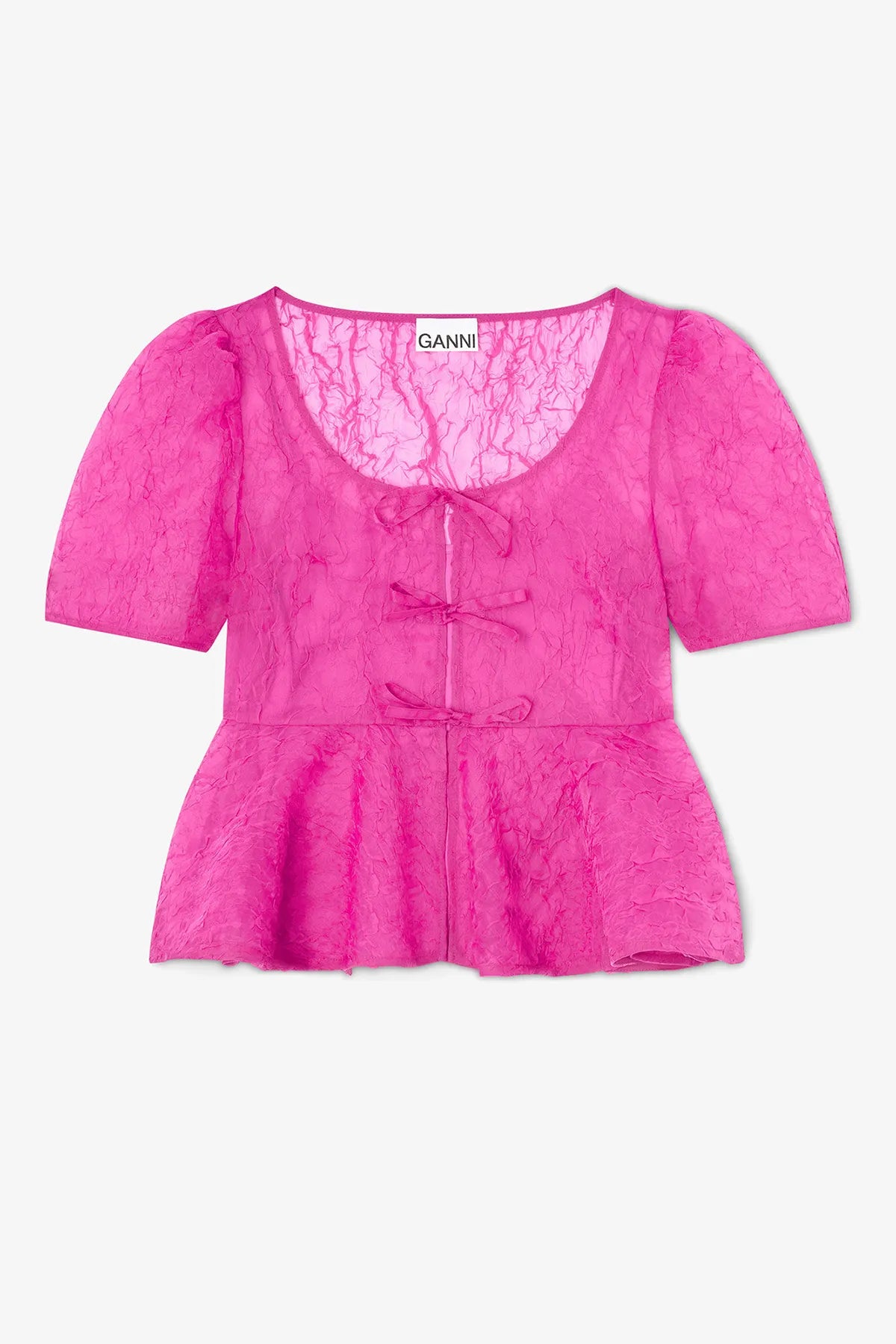 Peplum Blouse in Shibori Organza Shirts &amp; Tops Ganni