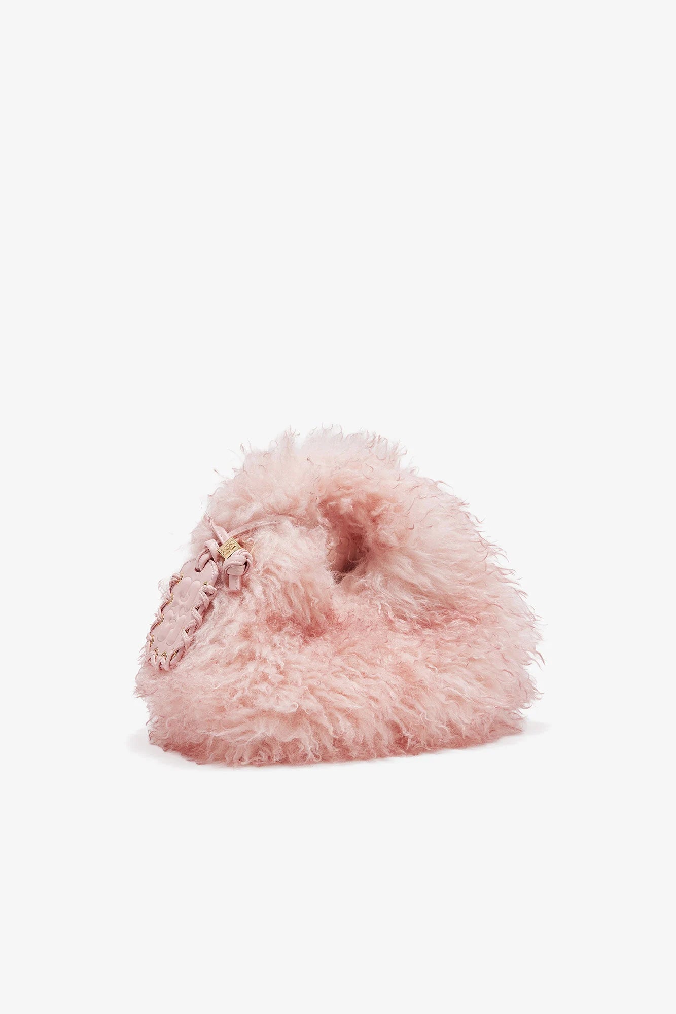 Pink Fur Mini Hobo Bag Accessories Ganni