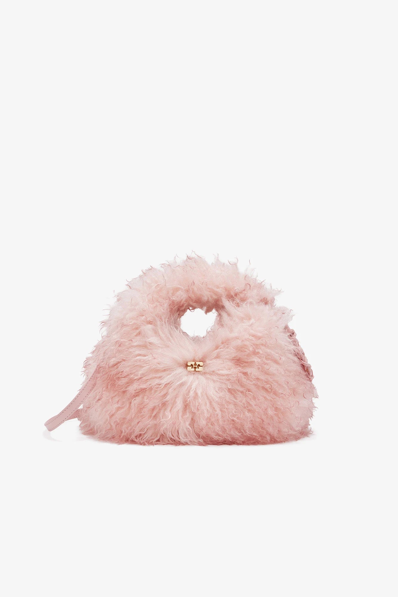 Pink Fur Mini Hobo Bag Accessories Ganni