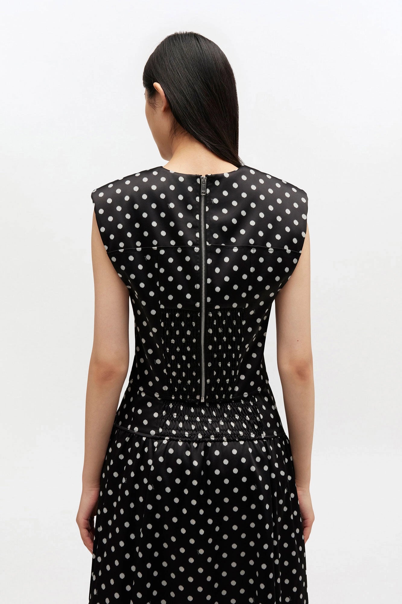 Polka-Dot Satin Corset Top Tops Ganni