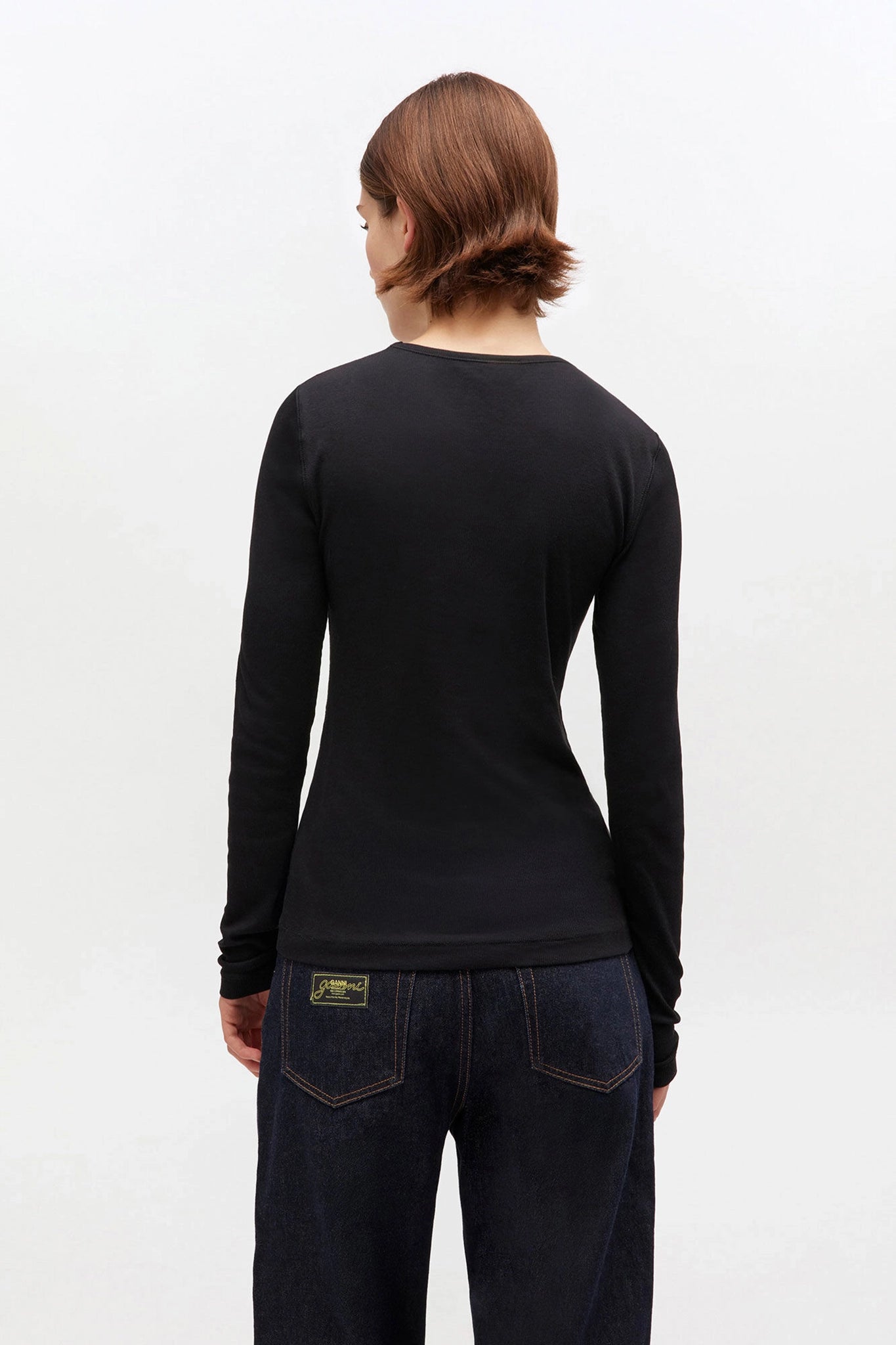 Rib Long Sleeve Tops Ganni