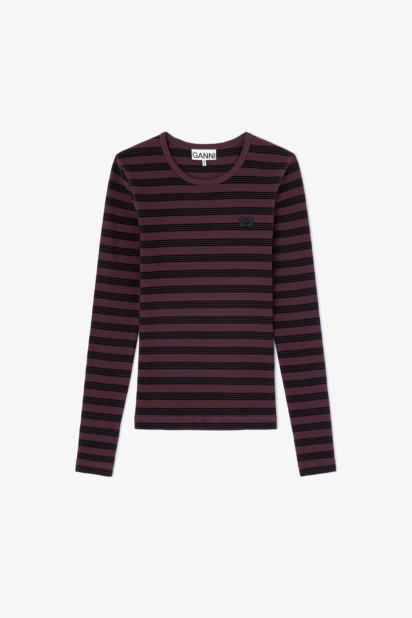 Stripe Rib Longsleeve T-Shirts Ganni
