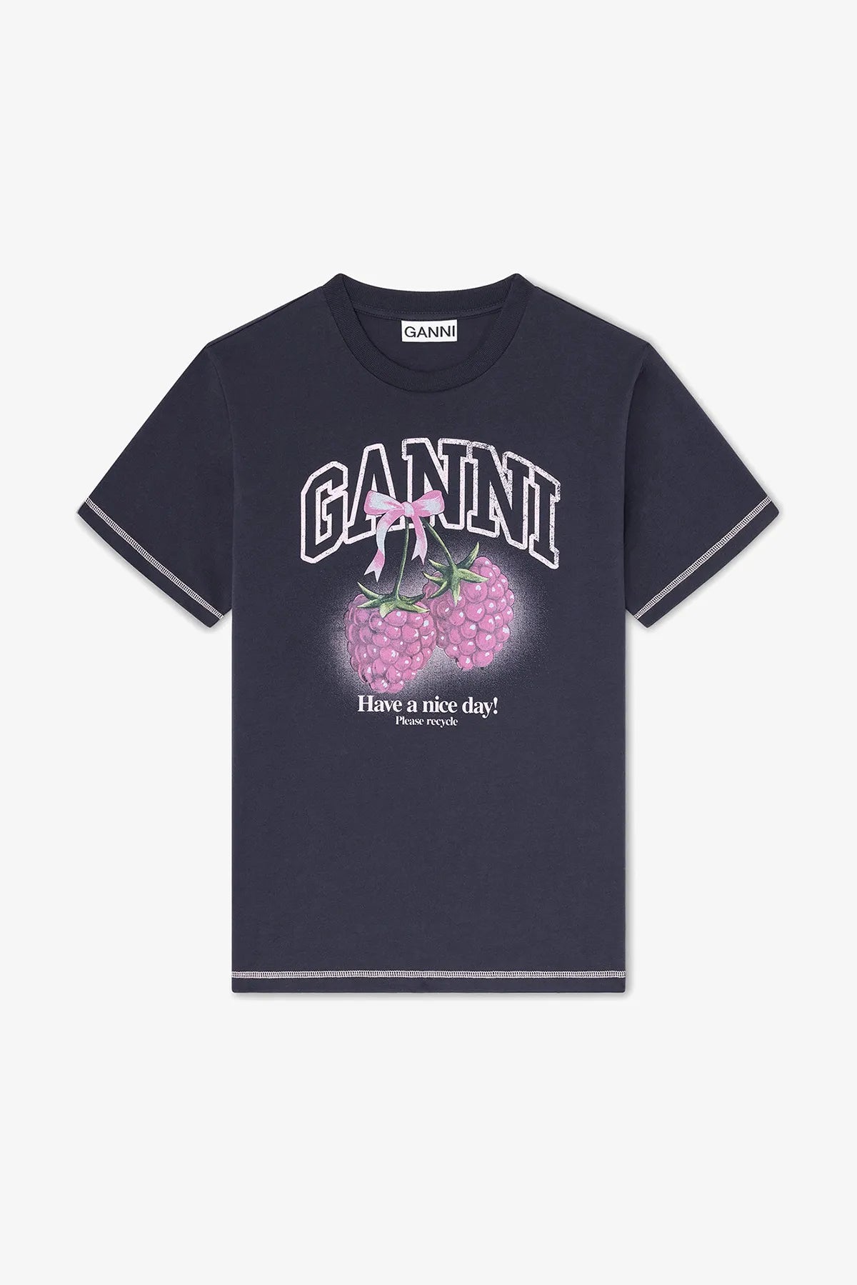 T-shirt with Raspberries T-Shirts &amp; Tanks Ganni