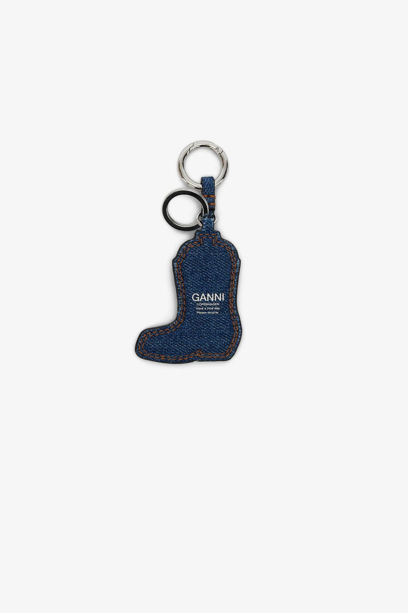 Western Boot Keyring in Denim Accessories Ganni