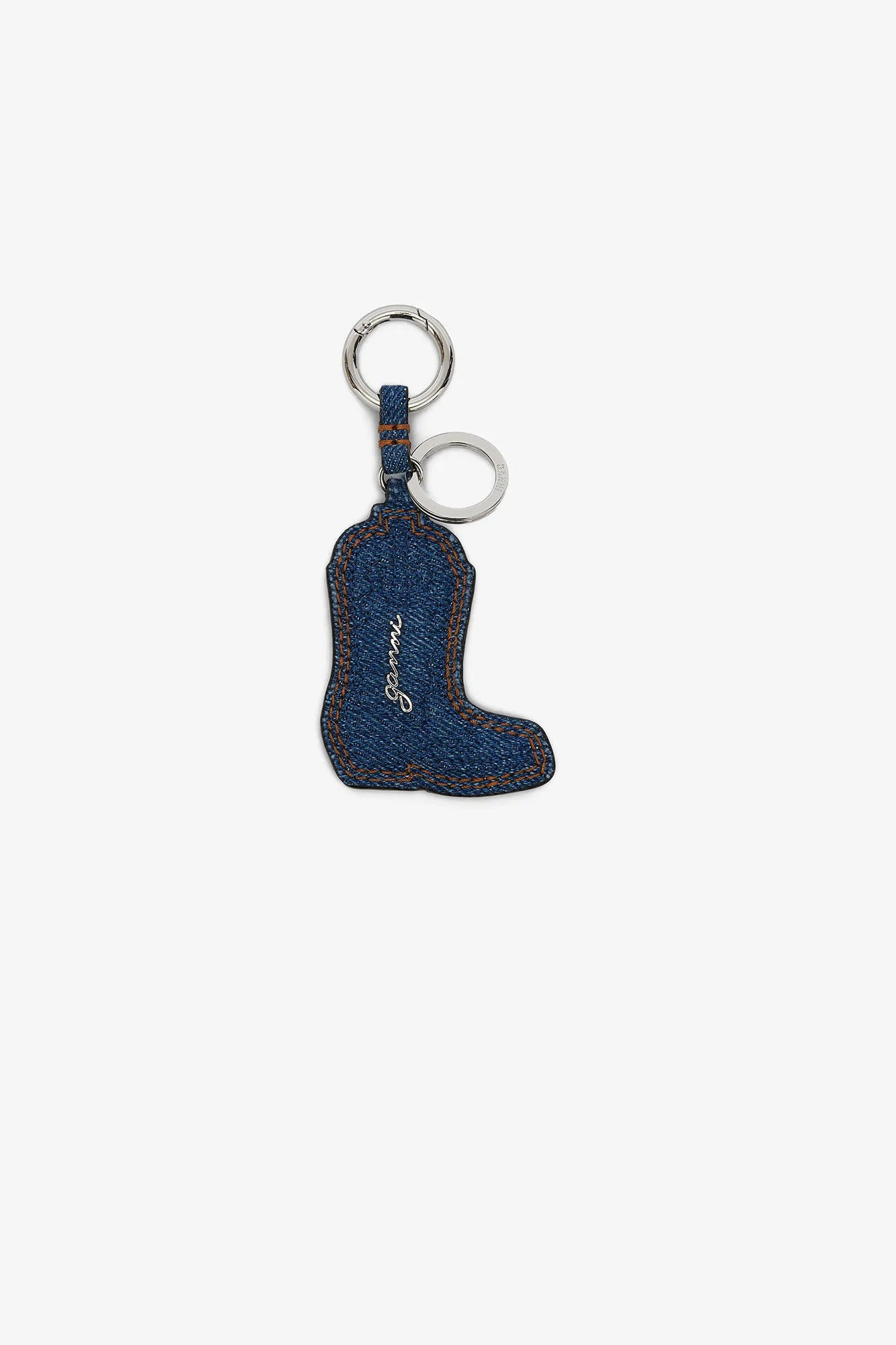 Western Boot Keyring in Denim Accessories Ganni