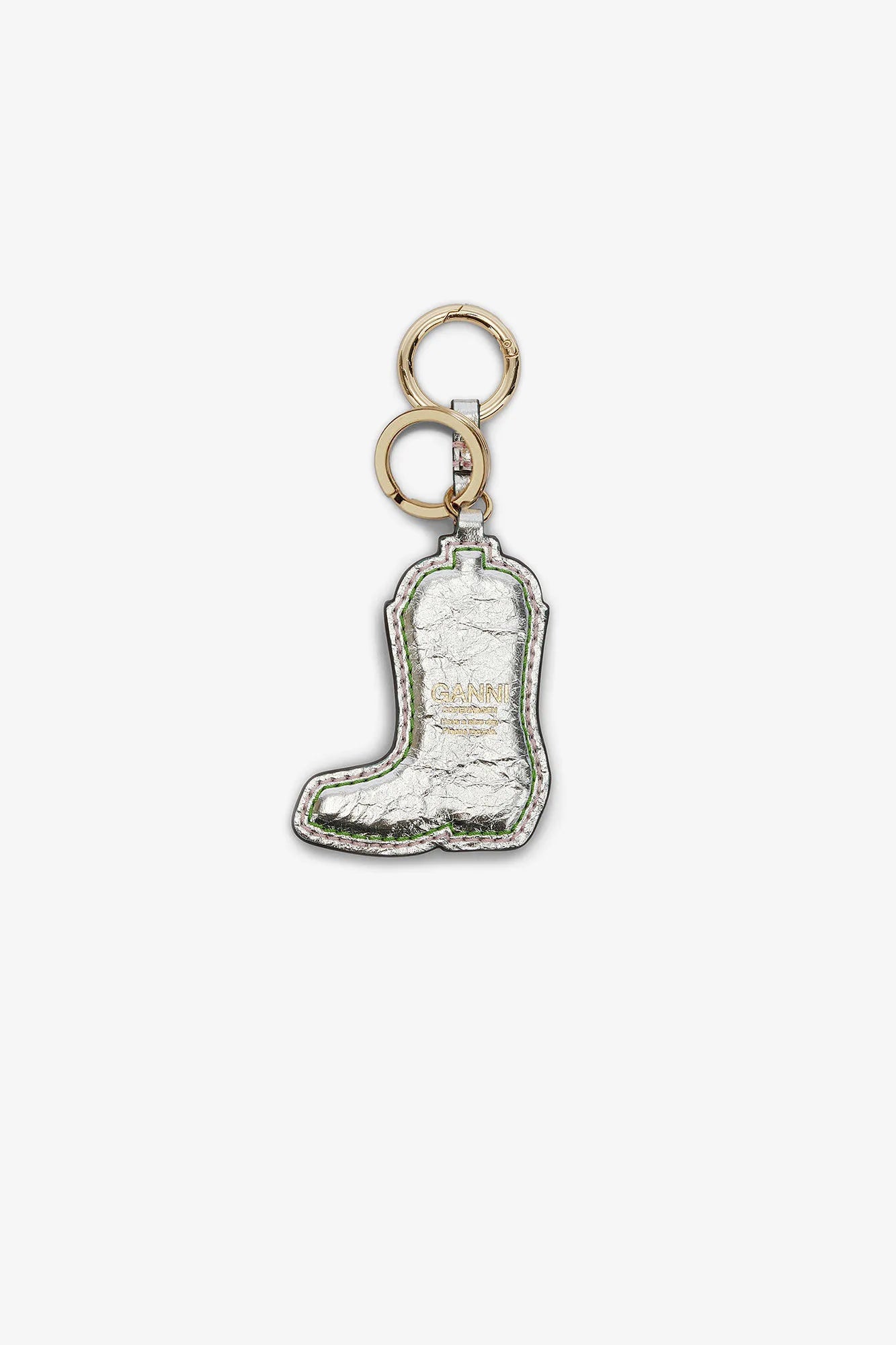 Western Boot Keyring in Metallic Accessories Ganni