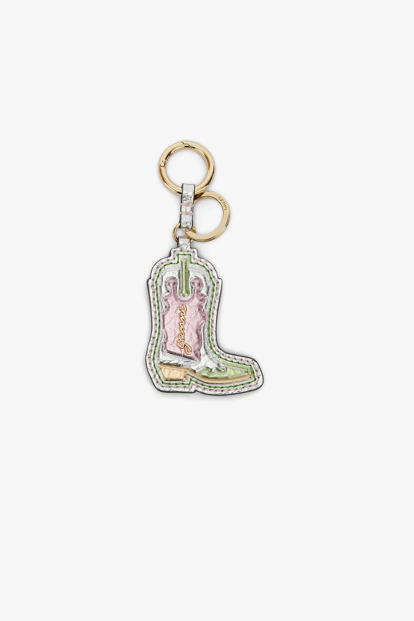 Western Boot Keyring in Metallic Accessories Ganni
