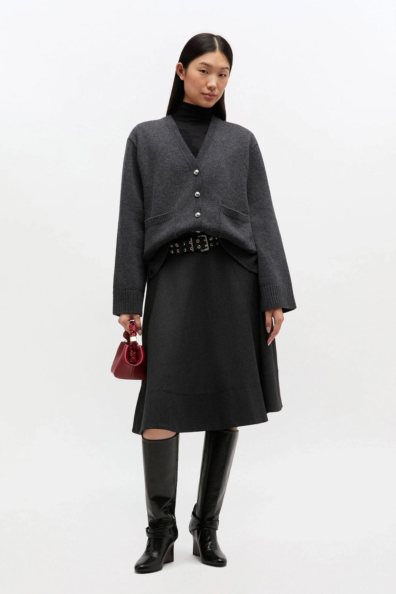 Wool Suiting Wrap Skirt Skirts Ganni