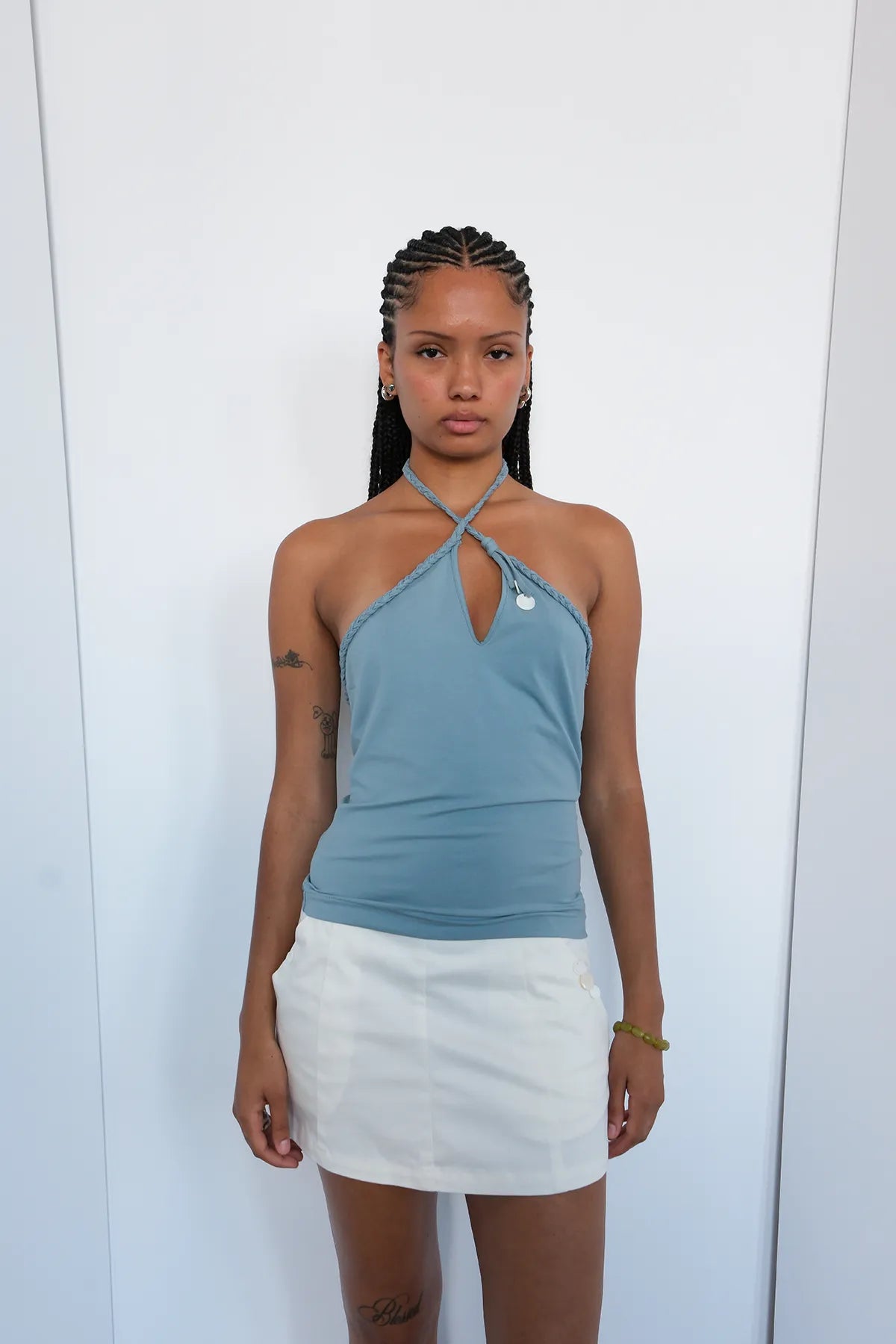 Carly Keyhole Halter Tops Geel