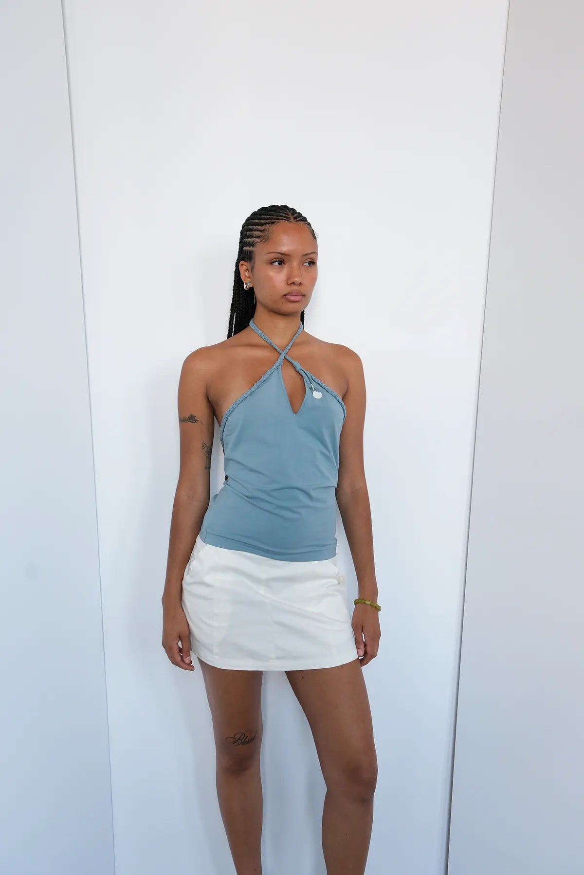 Carly Keyhole Halter Tops Geel
