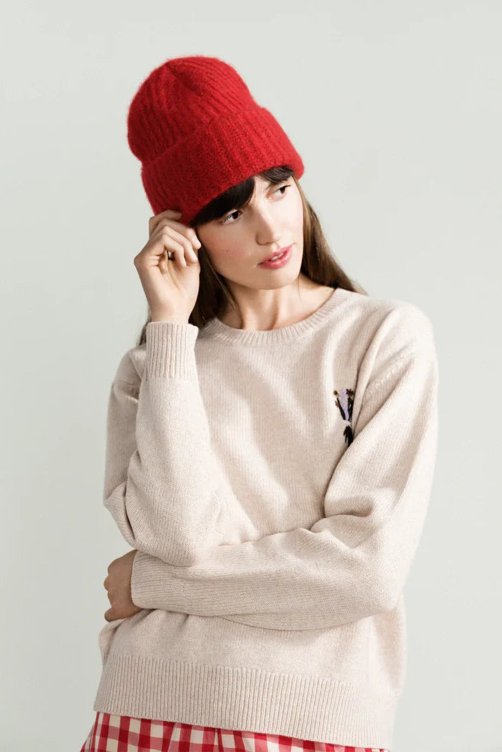 Cashmere Ribbed Beanie Accessories Hansel from Basel
