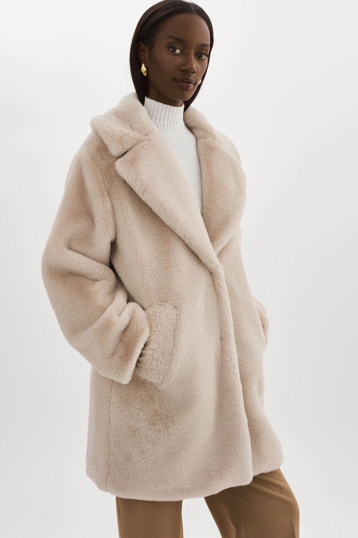 Linnea Faux Fur Coat Jackets & Coats LAMARQUE