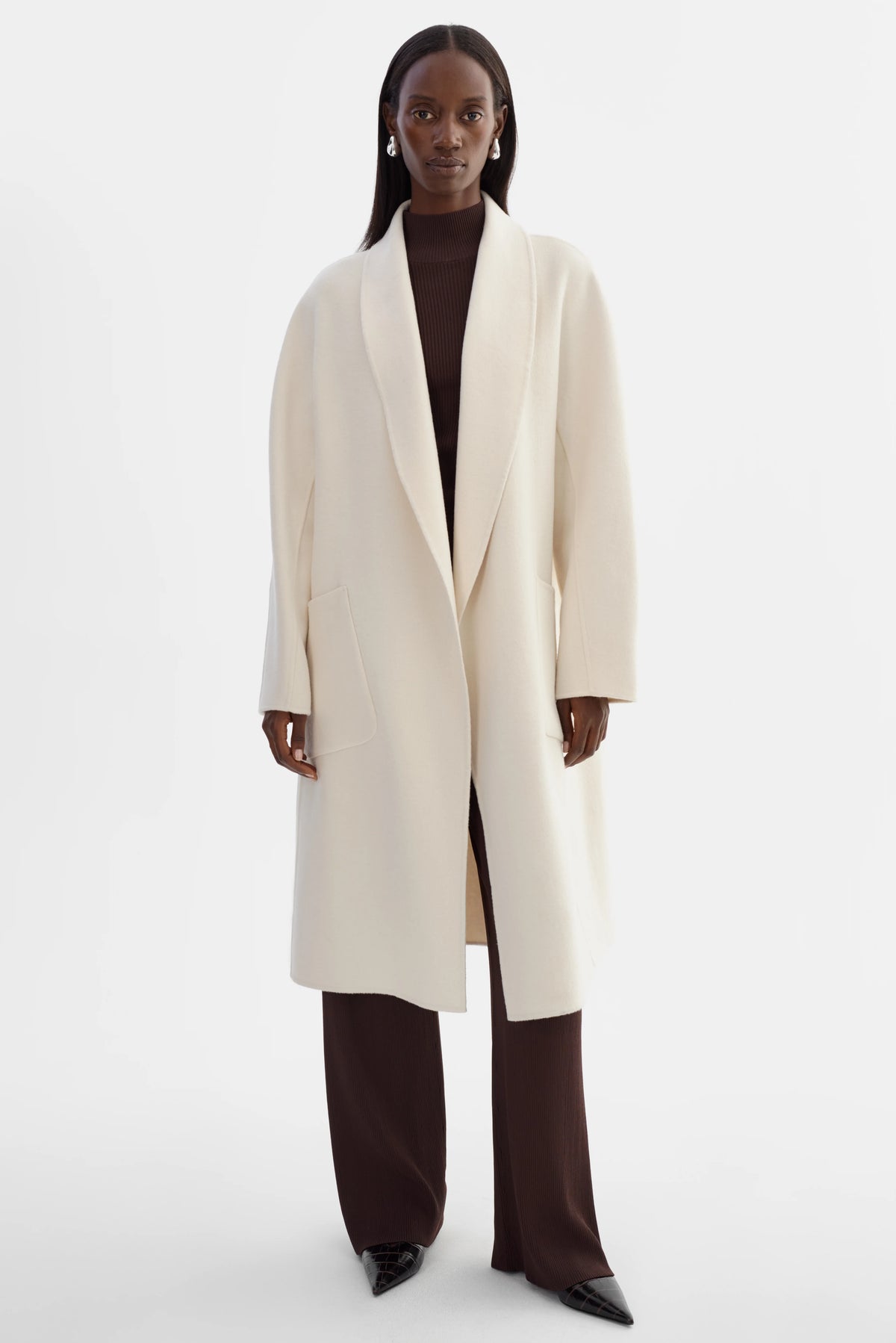 Thara Shawl Collar Wool Coat Jackets & Coats LAMARQUE