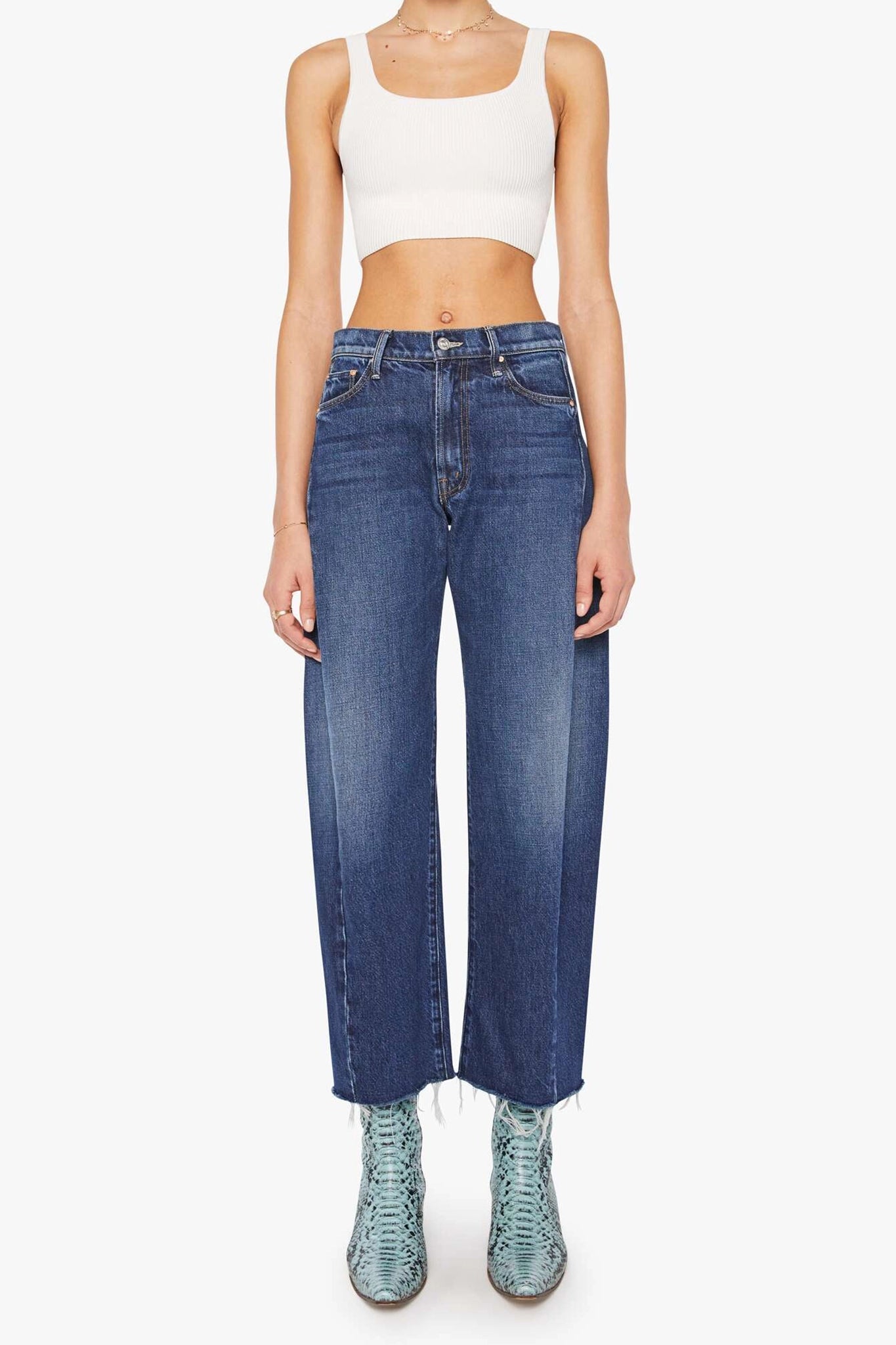 The Mid Rise Full-Pipe Flood Fray Pants MOTHER