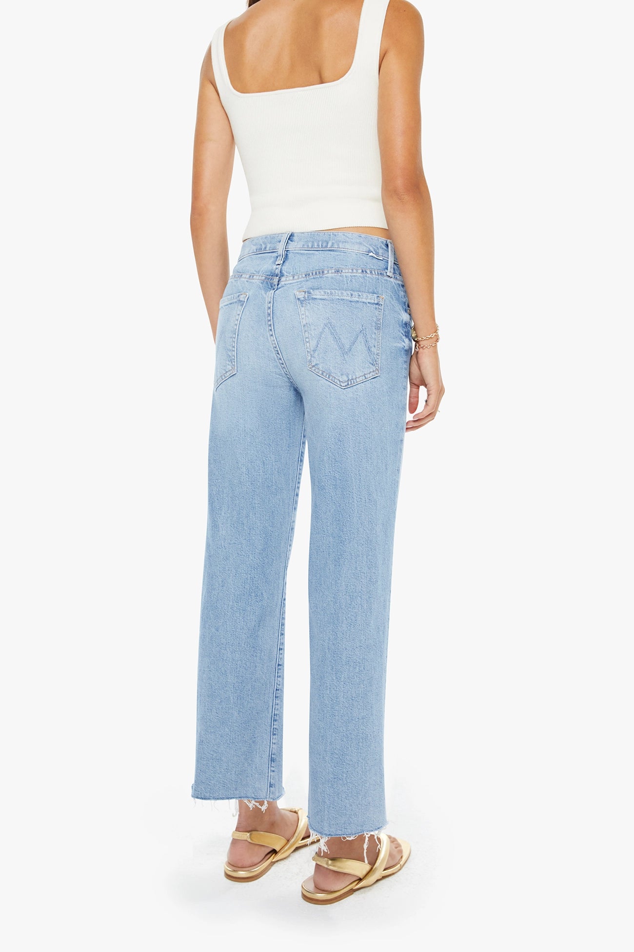 The Mid Rise Rambler Zip Ankle Fray Pants MOTHER