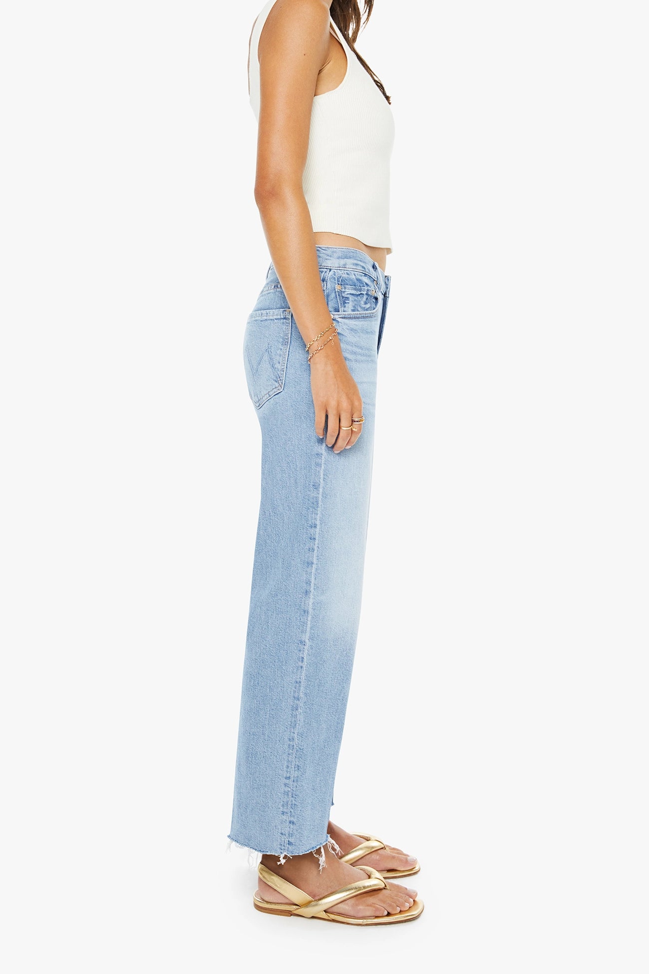 The Mid Rise Rambler Zip Ankle Fray Pants MOTHER