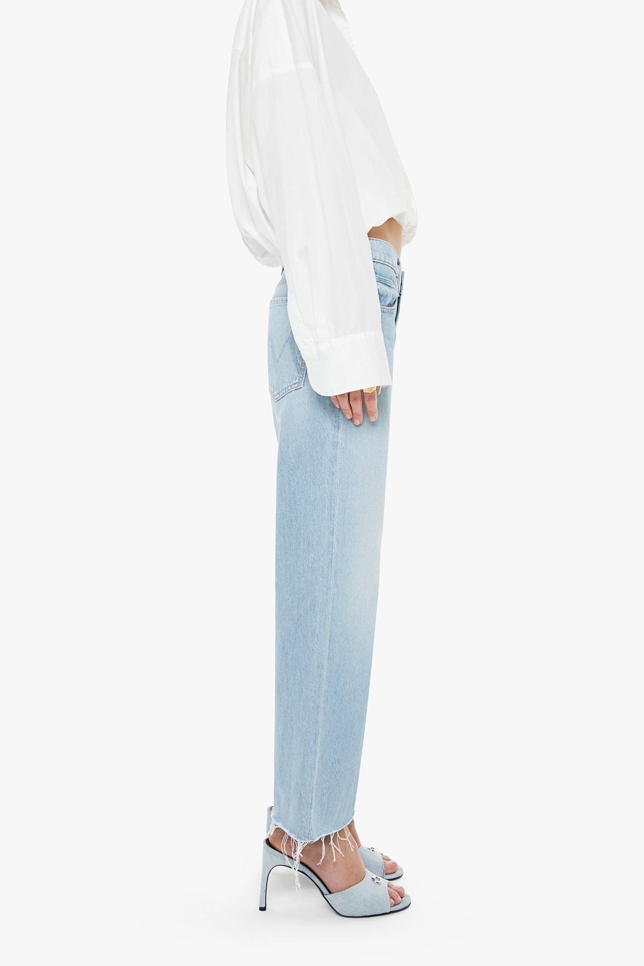 The Mid Rise Rambler Zip Ankle Fray Pants MOTHER