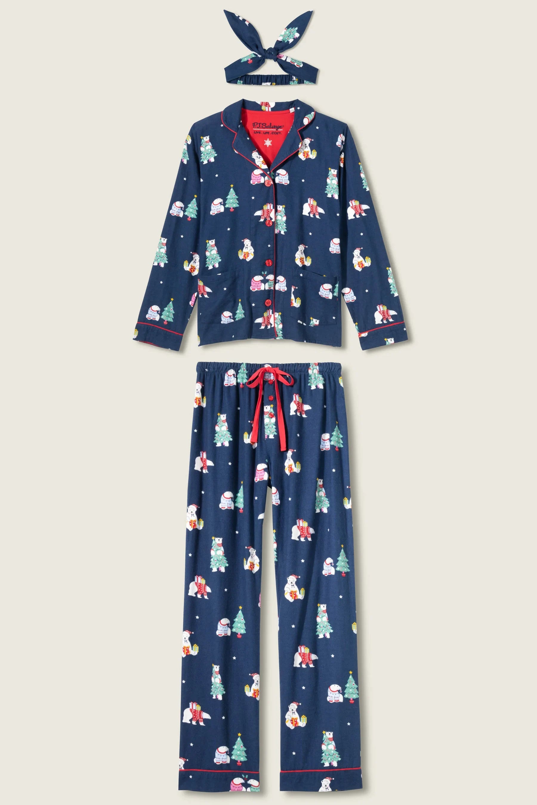 Bearly Awake 3-Piece Flannel PJ Set Sleepwear P.J. Salvage