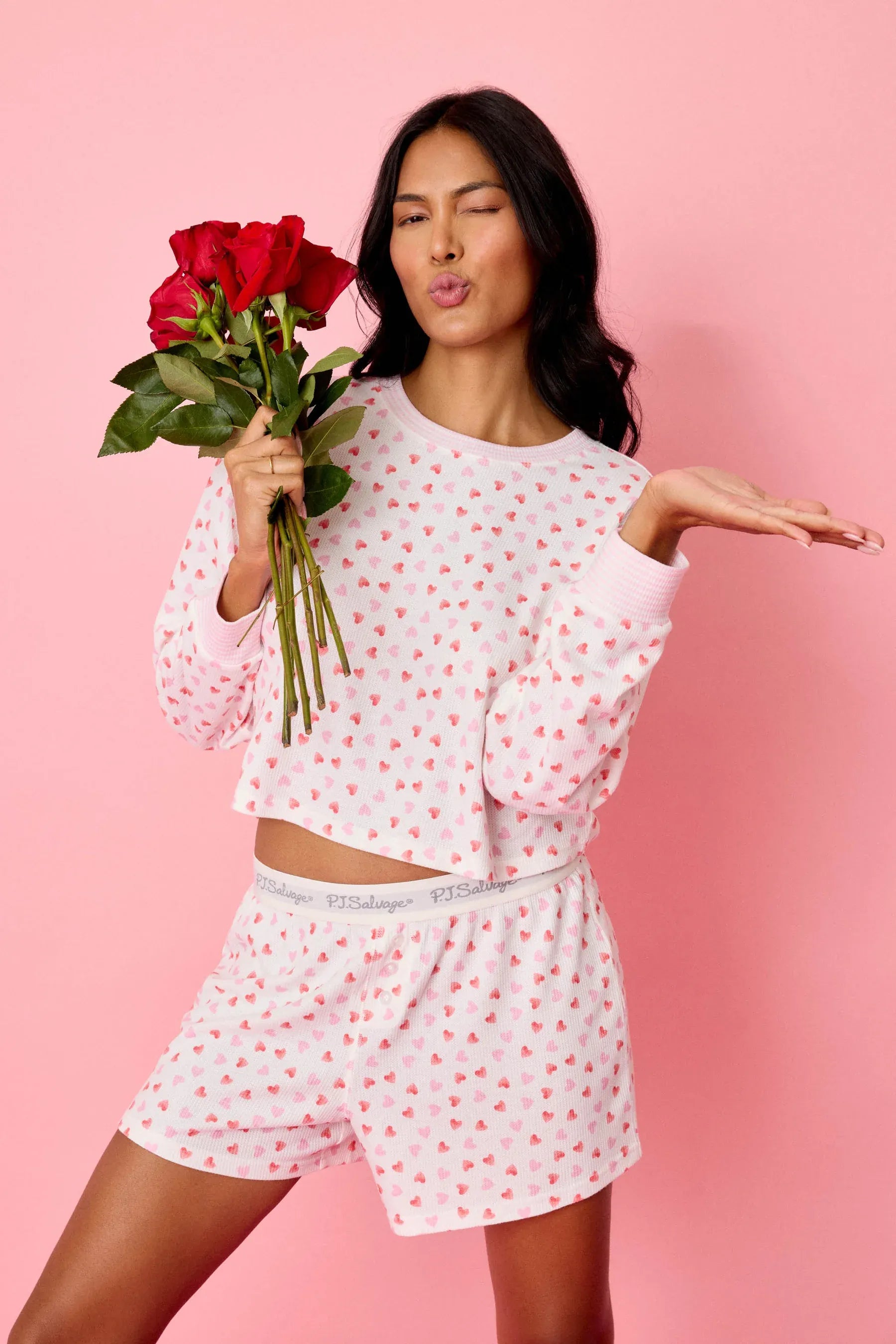 Boyfriend Boxer Heart to Heart PJ Short Set Sleepwear P.J. Salvage