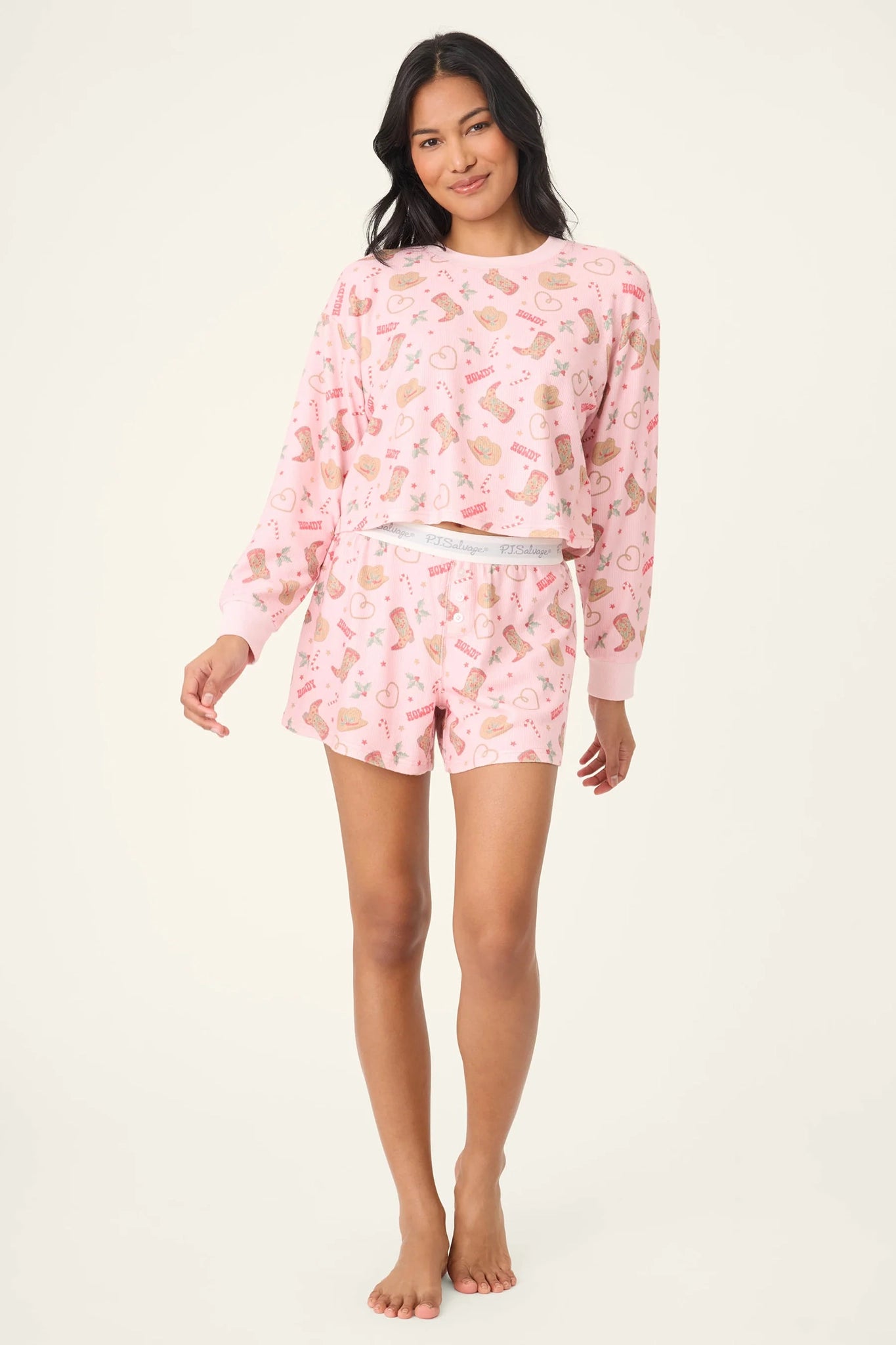 Boyfriend Boxer Western Holiday Print Shorts Set Sleepwear P.J. Salvage