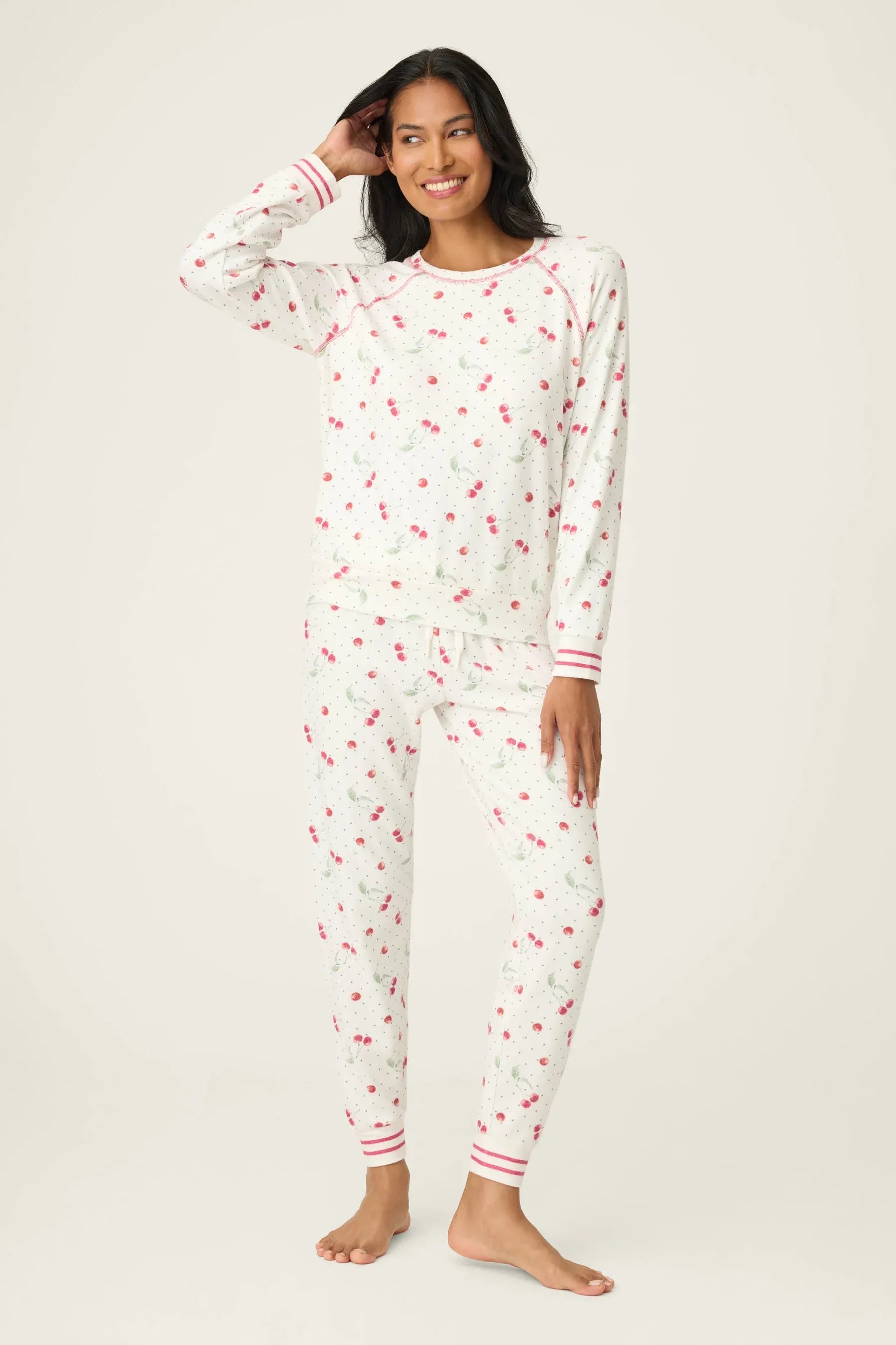 Cherry Print Peachy PJ Set Sleepwear P.J. Salvage