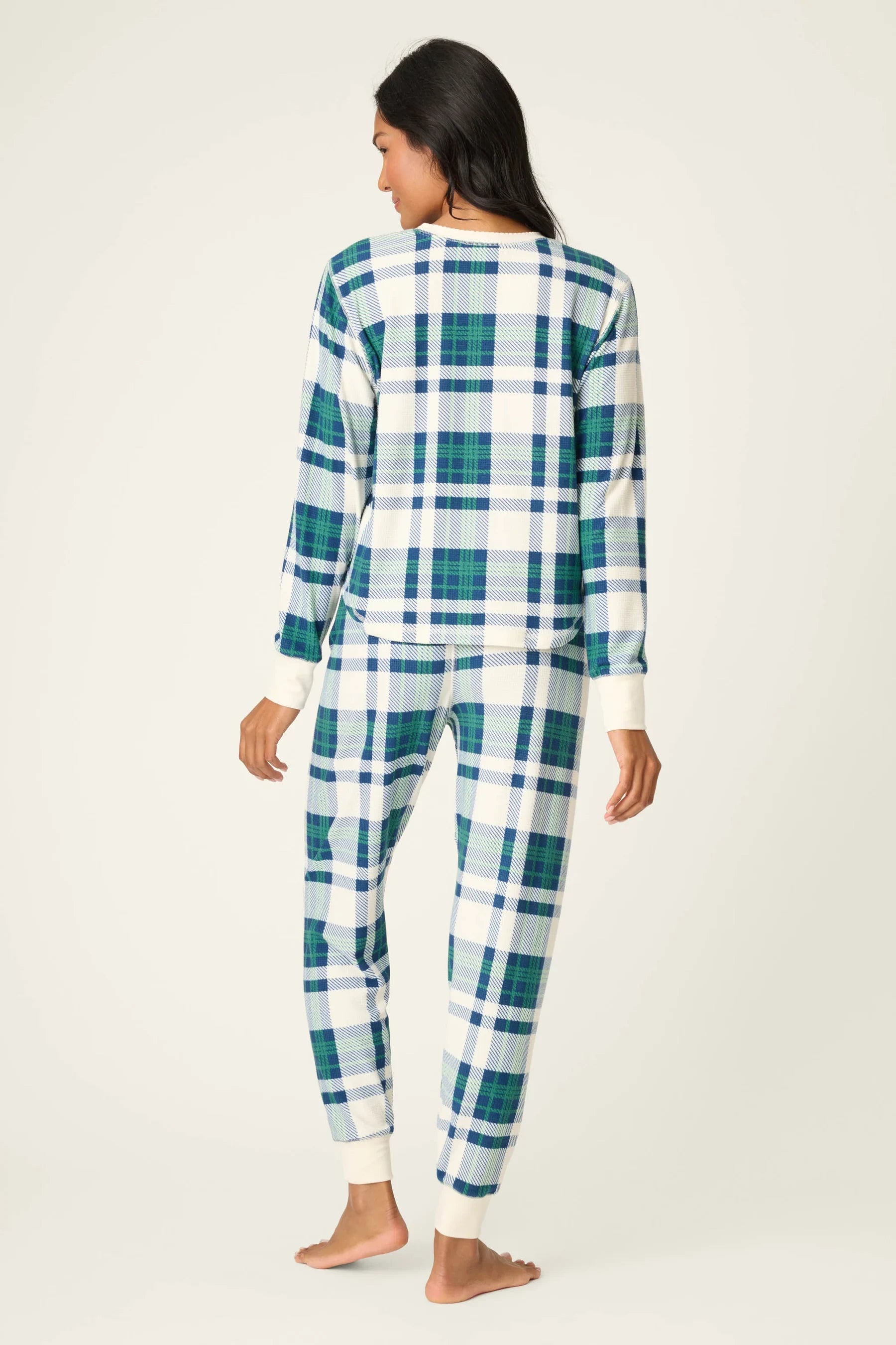 Cozy Life Thermal Velour Plaid PJ Set Sleepwear P.J. Salvage