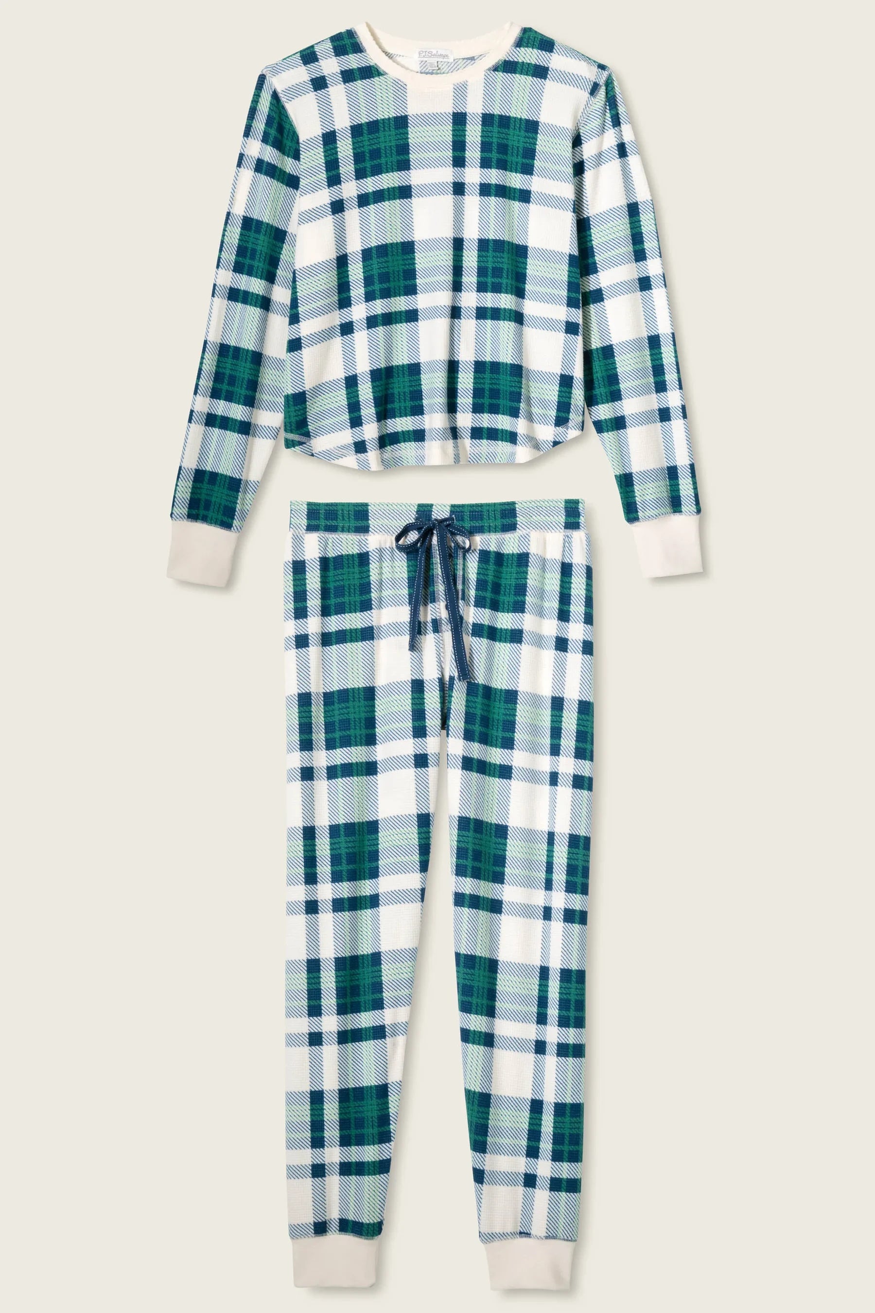 Cozy Life Thermal Velour Plaid PJ Set Sleepwear P.J. Salvage