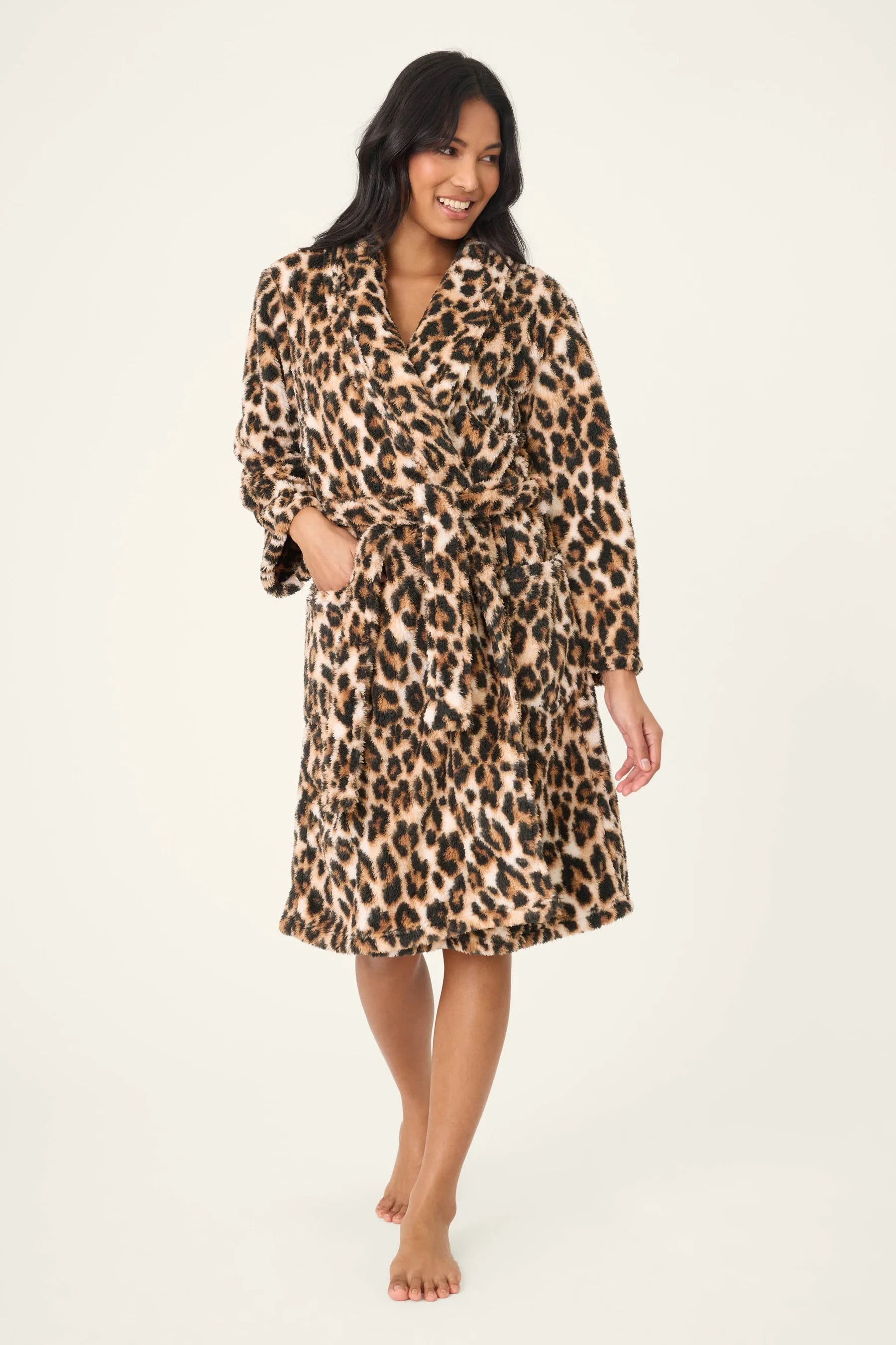 Holiday Dreams Leopard Print Robe Loungewear P.J. Salvage