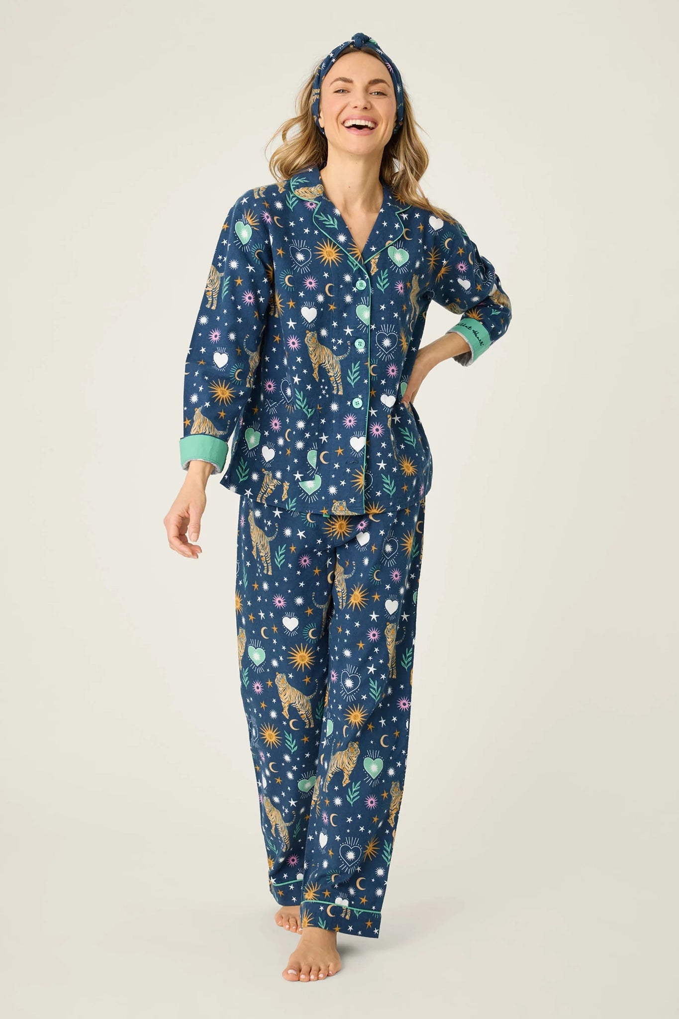 Wild At Heart 3-Piece Flannel PJ Set Sleepwear P.J. Salvage