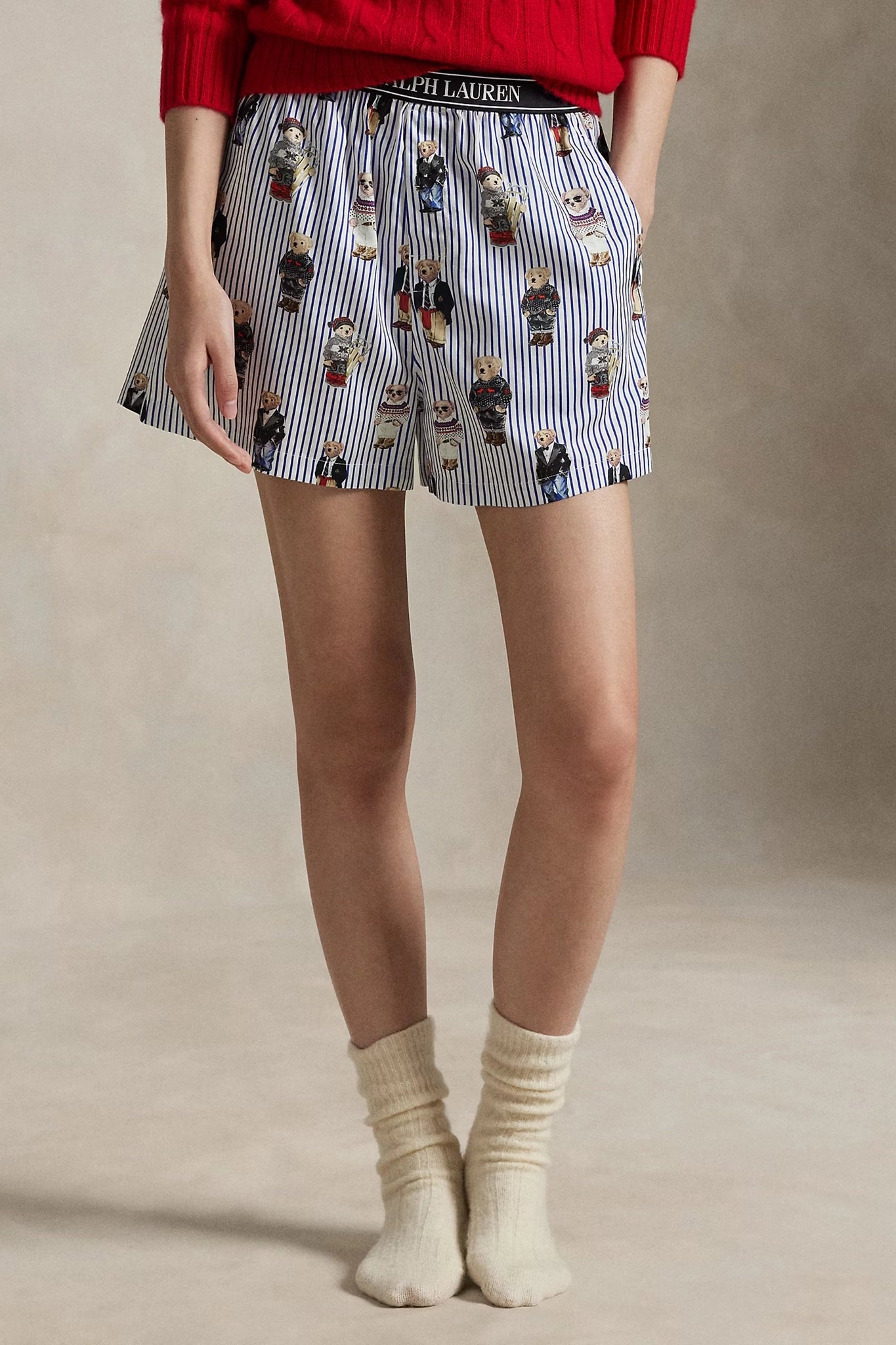 Striped Polo Bear Cotton Sateen Boxer Sleepwear Polo Ralph Lauren