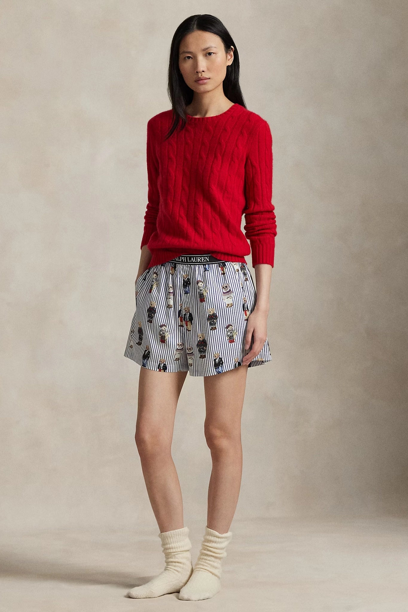 Striped Polo Bear Cotton Sateen Boxer Sleepwear Polo Ralph Lauren