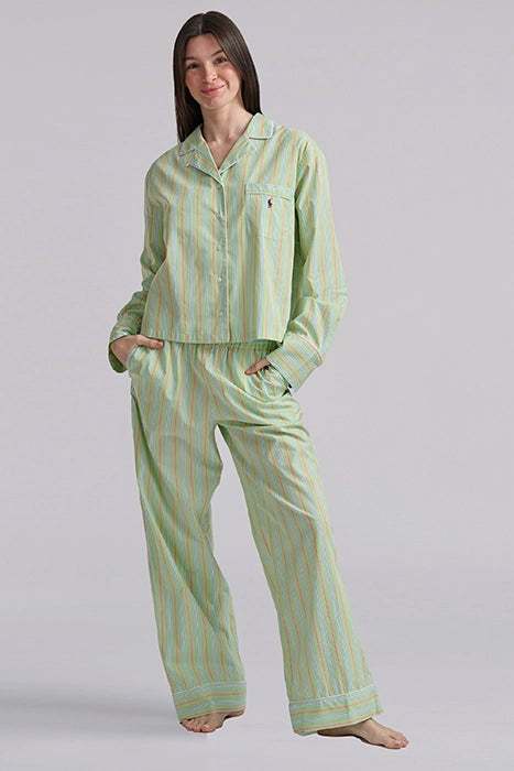 Striped Poplin Long-Sleeve Pajama Set Sleepwear Polo Ralph Lauren
