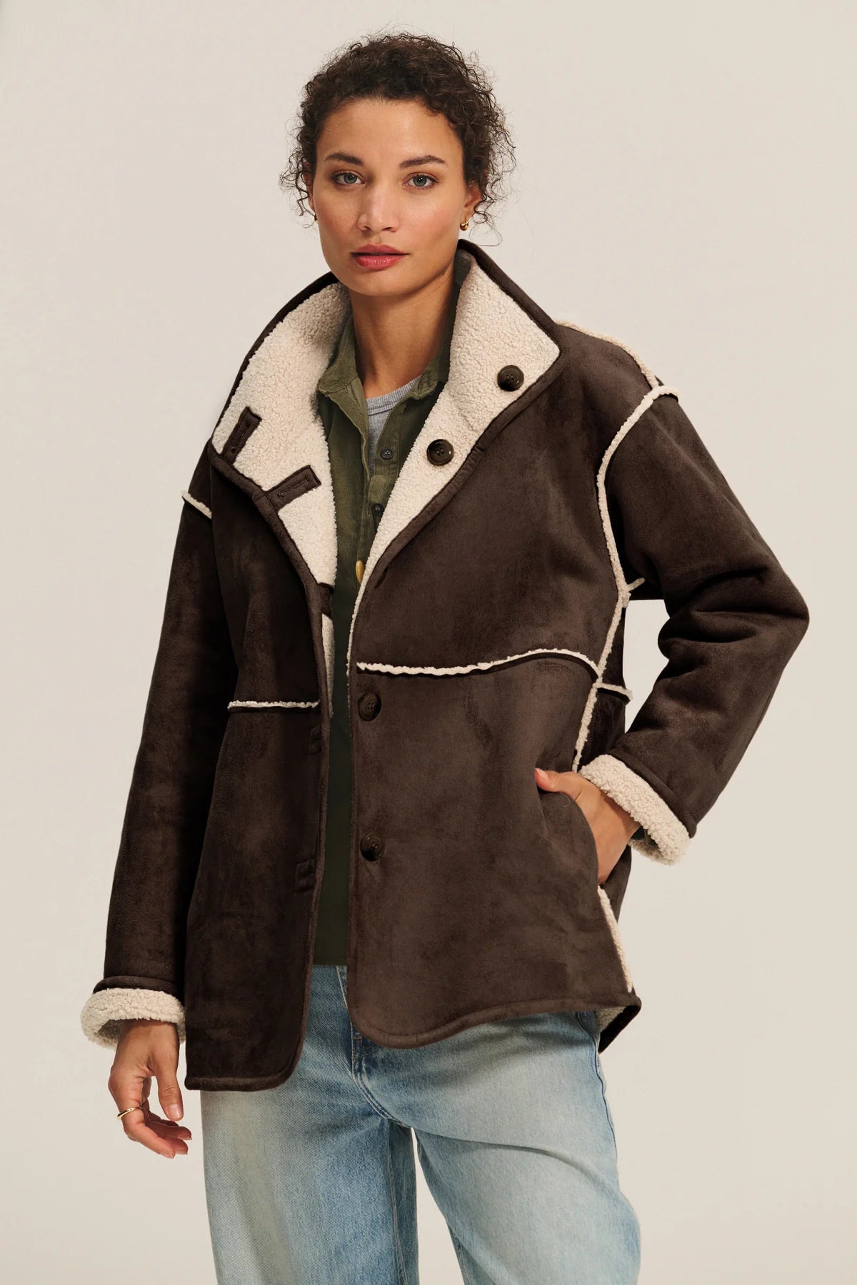 Shona Sherpa Reversible Jacket Jackets & Coats Velvet by Graham & Spencer