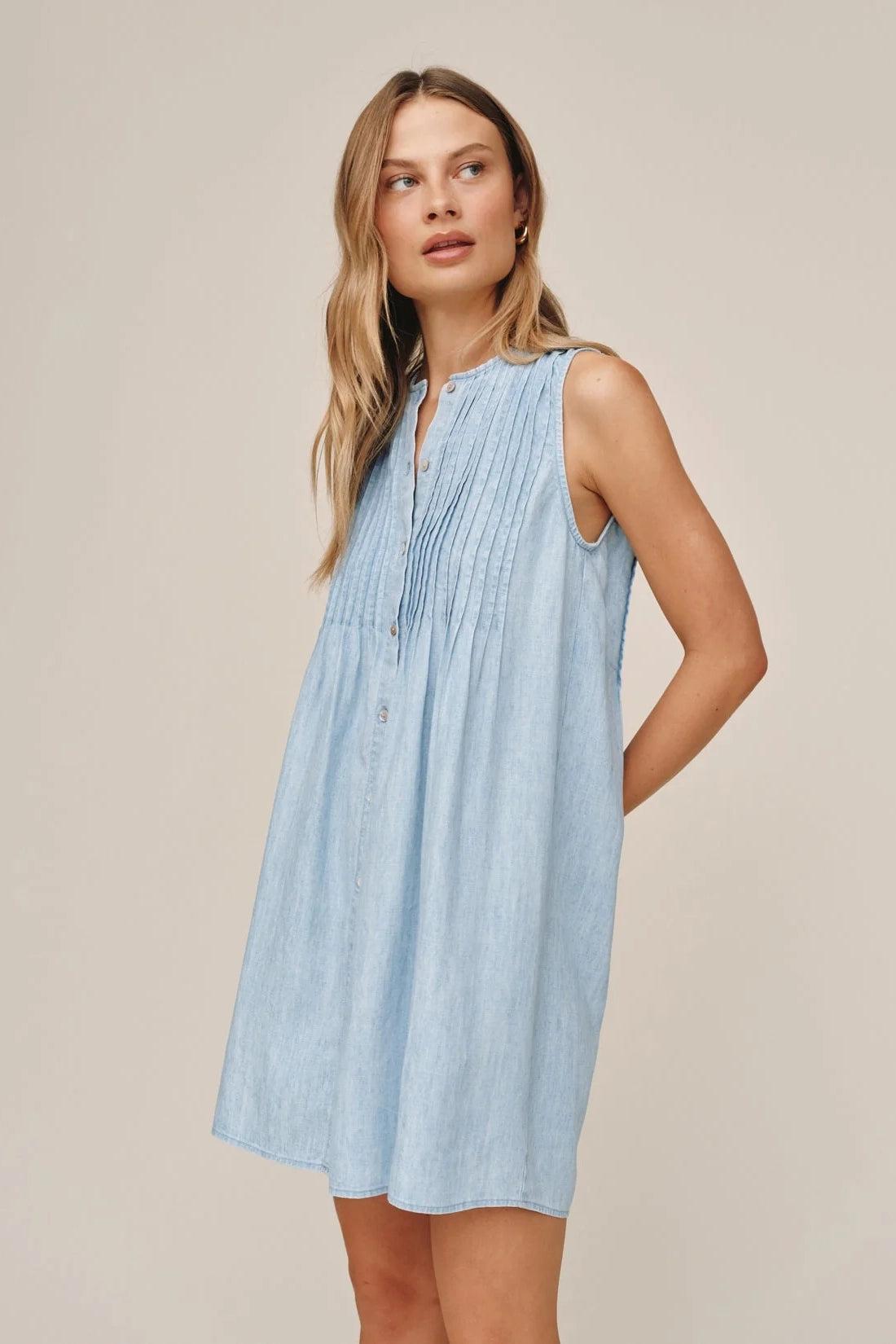 Sleeveless Pintuck Dress Dresses Bella Dahl