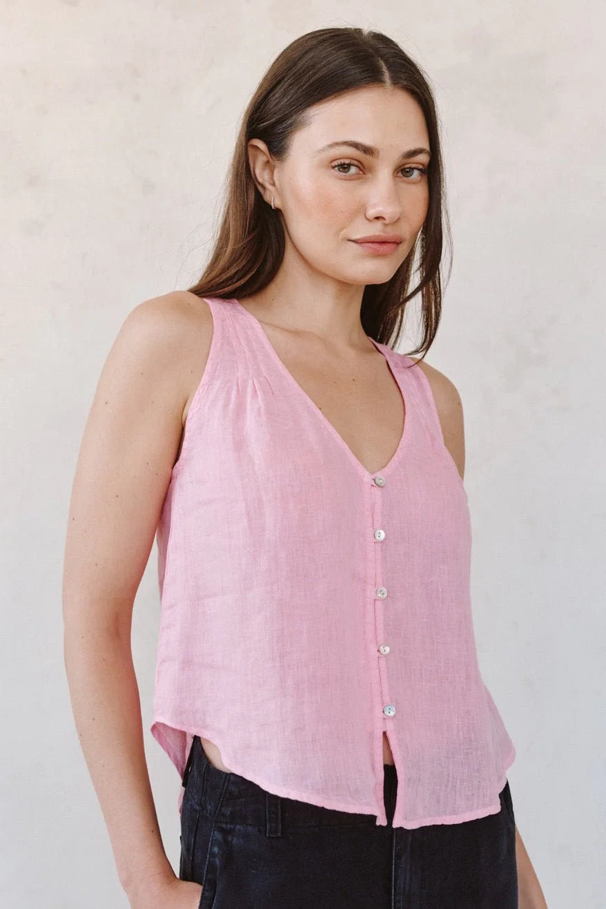 Sleeveless Pintuck V Neck Top Shirts &amp; Tops Bella Dahl