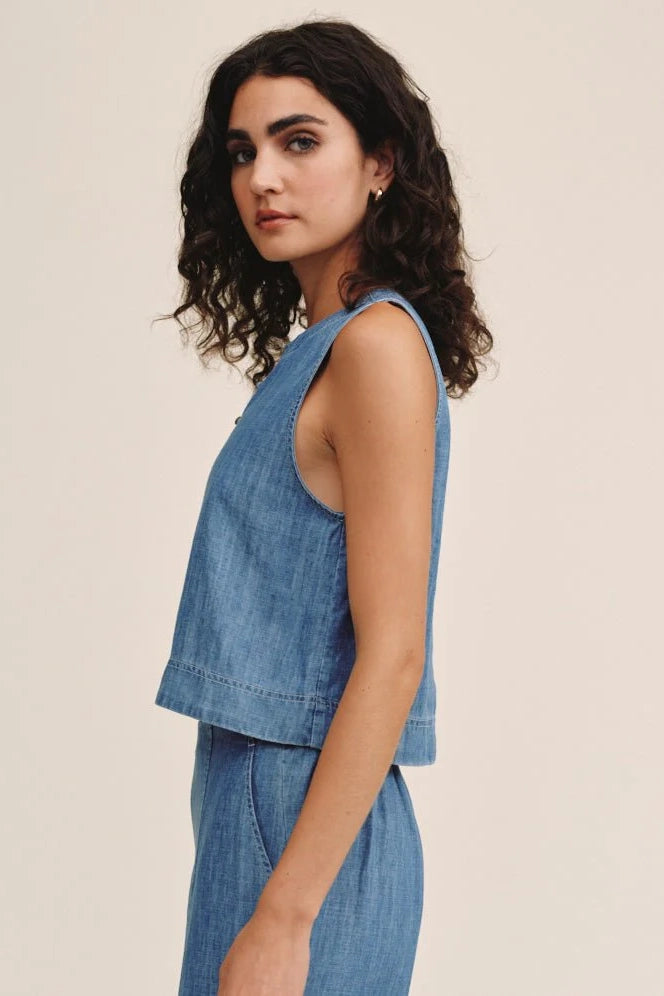 Sleeveless Placket Pullover T-Shirts & Tanks Bella Dahl