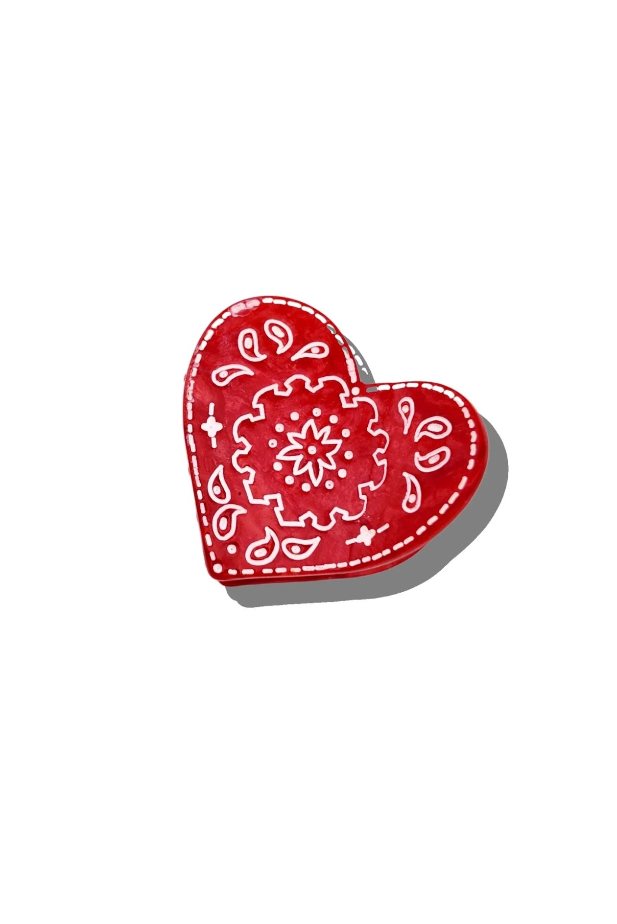 Hand-Painted Mini Paisley Heart Claw Hair Clip Accessories Solar Eclipse