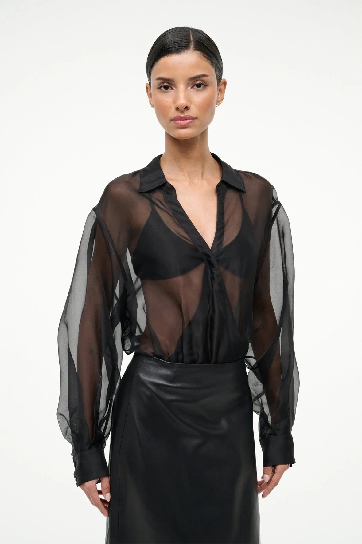 Eve Silk Bodysuit Tops STAUD