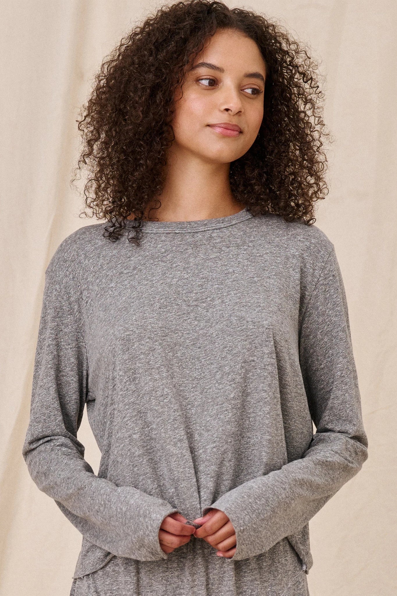 The Long Sleeve Crop Tee T-Shirts The Great   