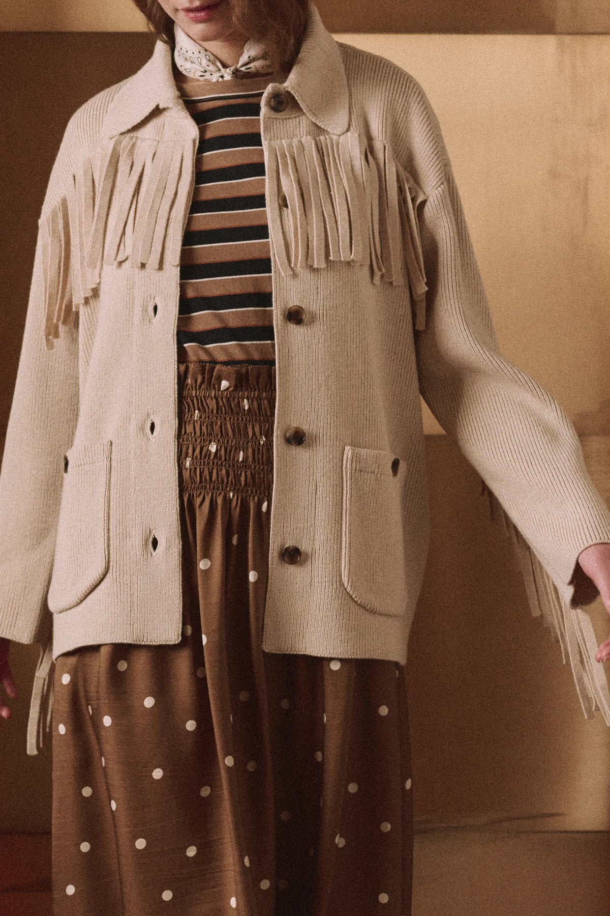 The Western Fringe Sweater Jacket