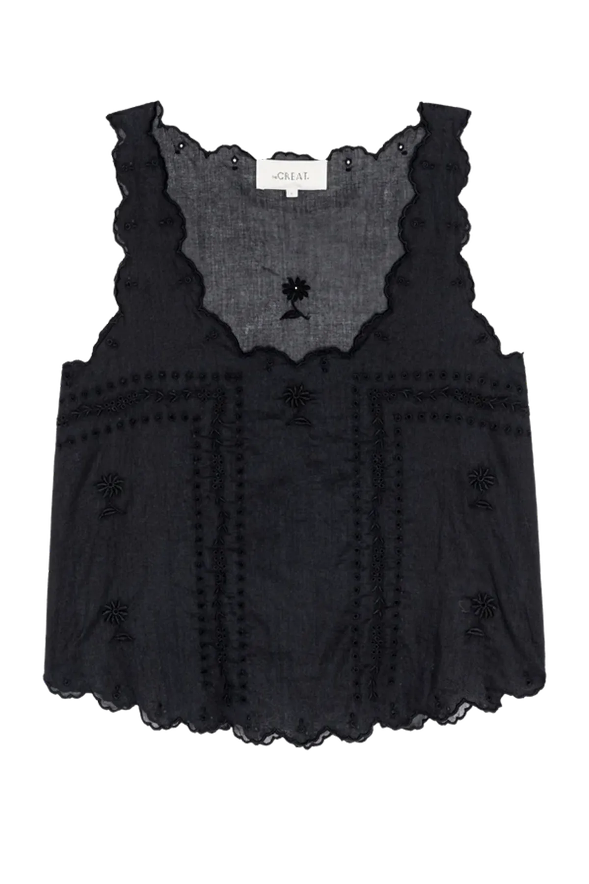 The Scalloped Eyelet Tank