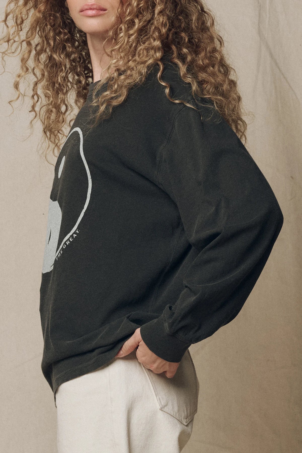 The Long Sleeve Relaxed Crew with Yin Yang Graphic