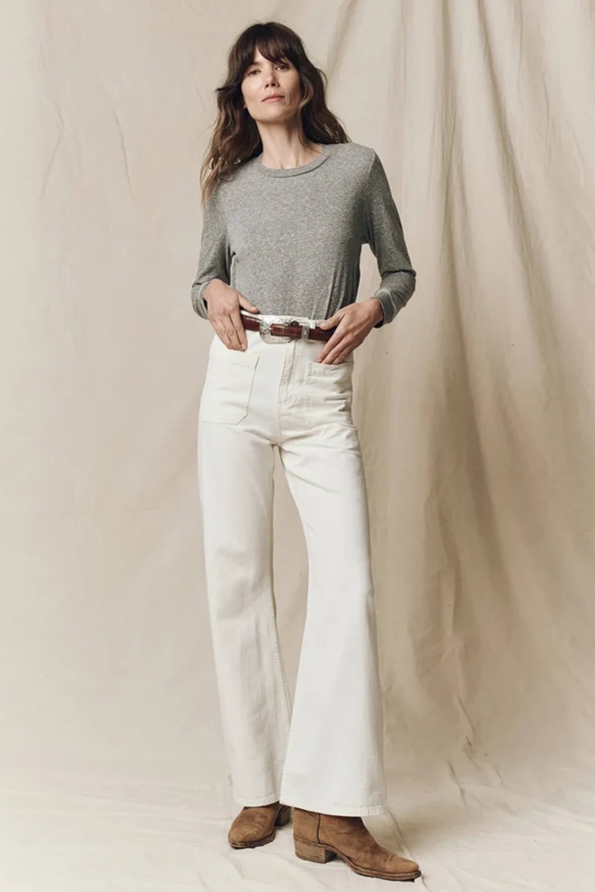 The Long Sleeve Slim Tee Shirts &amp; Tops The Great