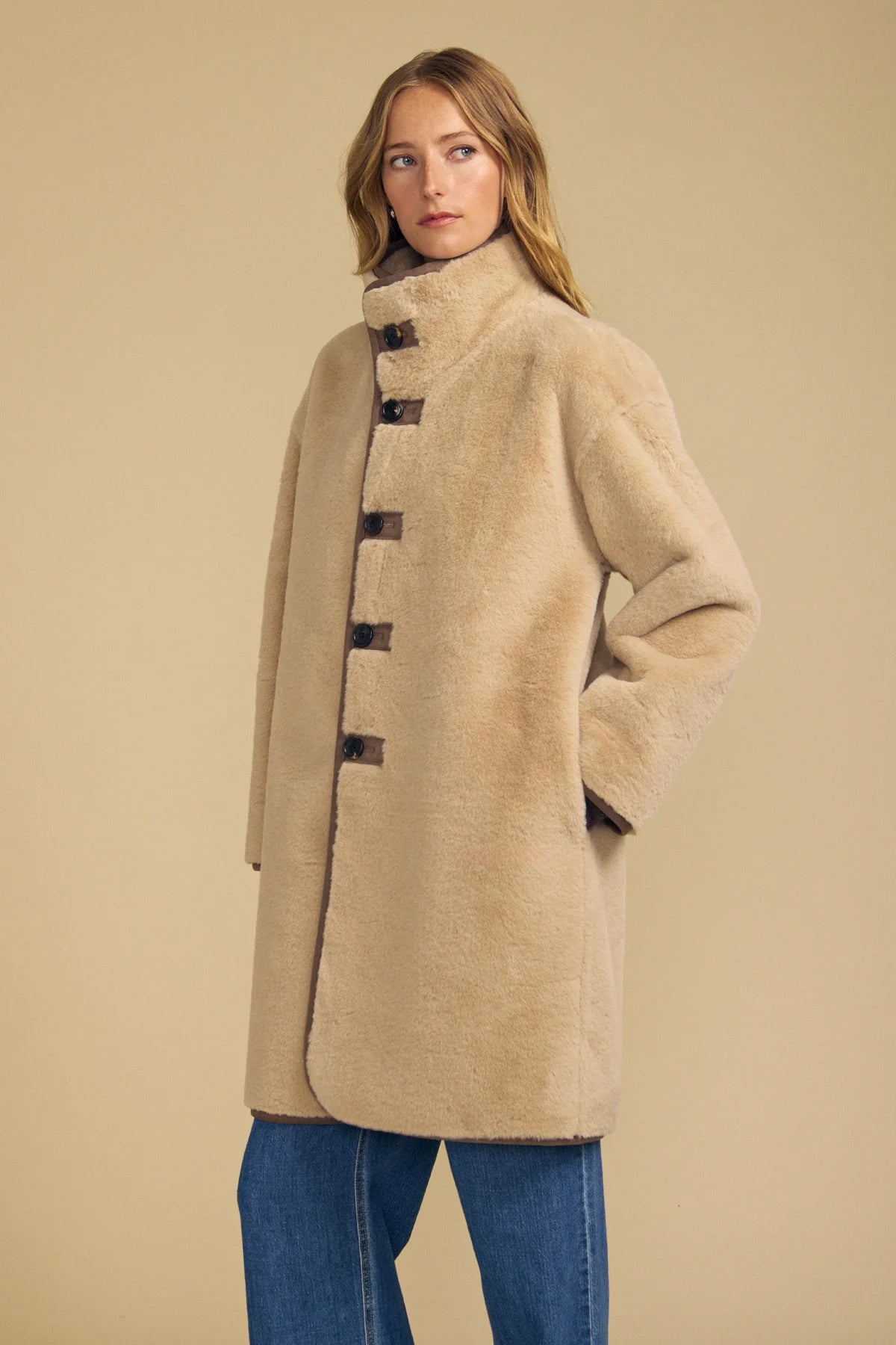 Yves Faux Suede Fur Reversible Coat Jackets &amp; Coats Velvet by Graham &amp; Spencer