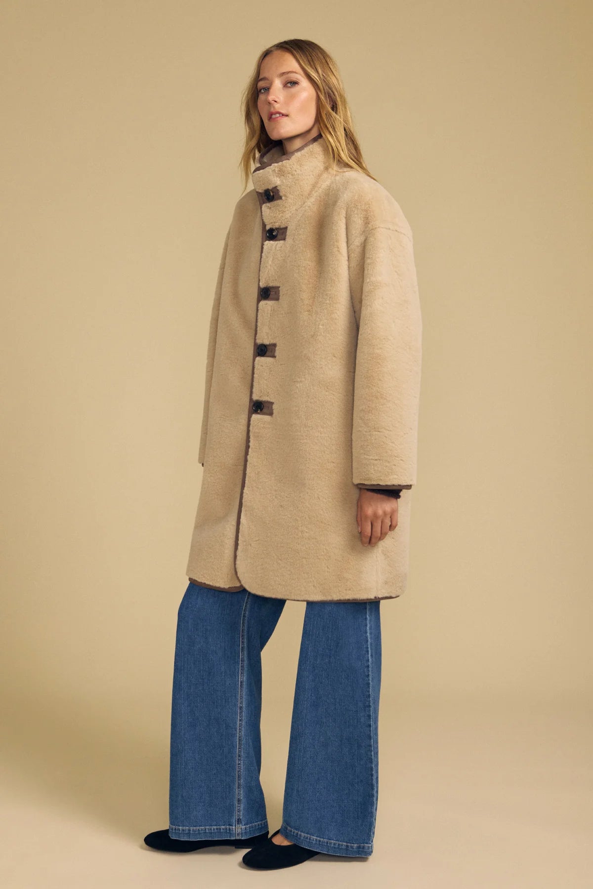 Yves Faux Suede Fur Reversible Coat Jackets &amp; Coats Velvet by Graham &amp; Spencer