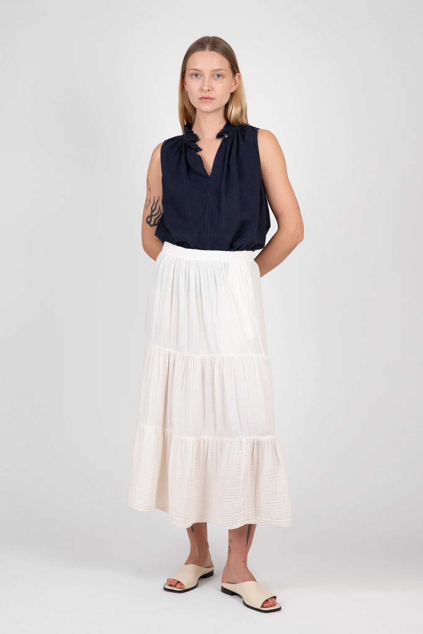Danielle Cotton Gauze Tiered Skirt Skirts & Dresses Velvet   