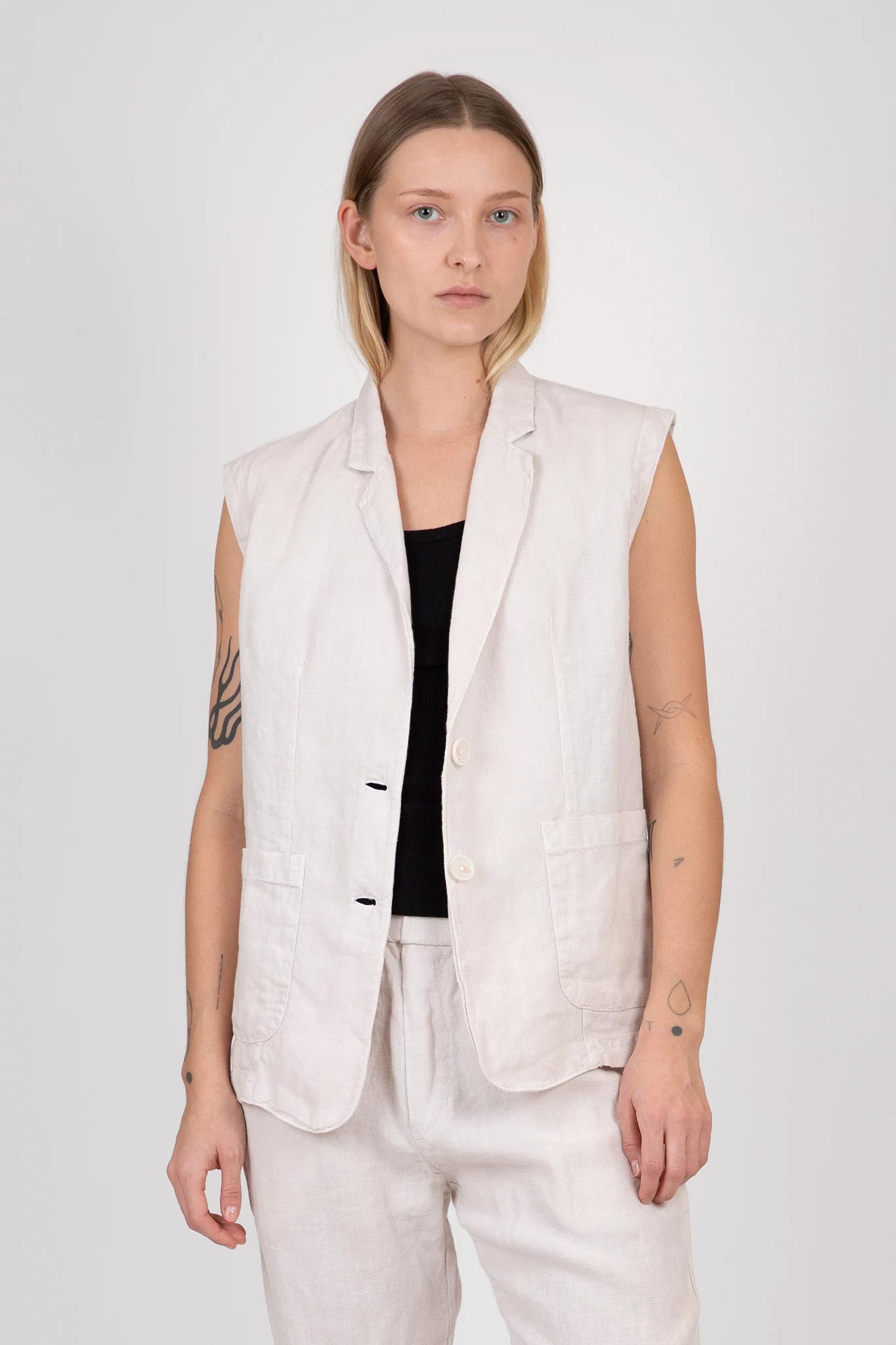 Bethan Linen Vest Jackets & Coats Velvet   
