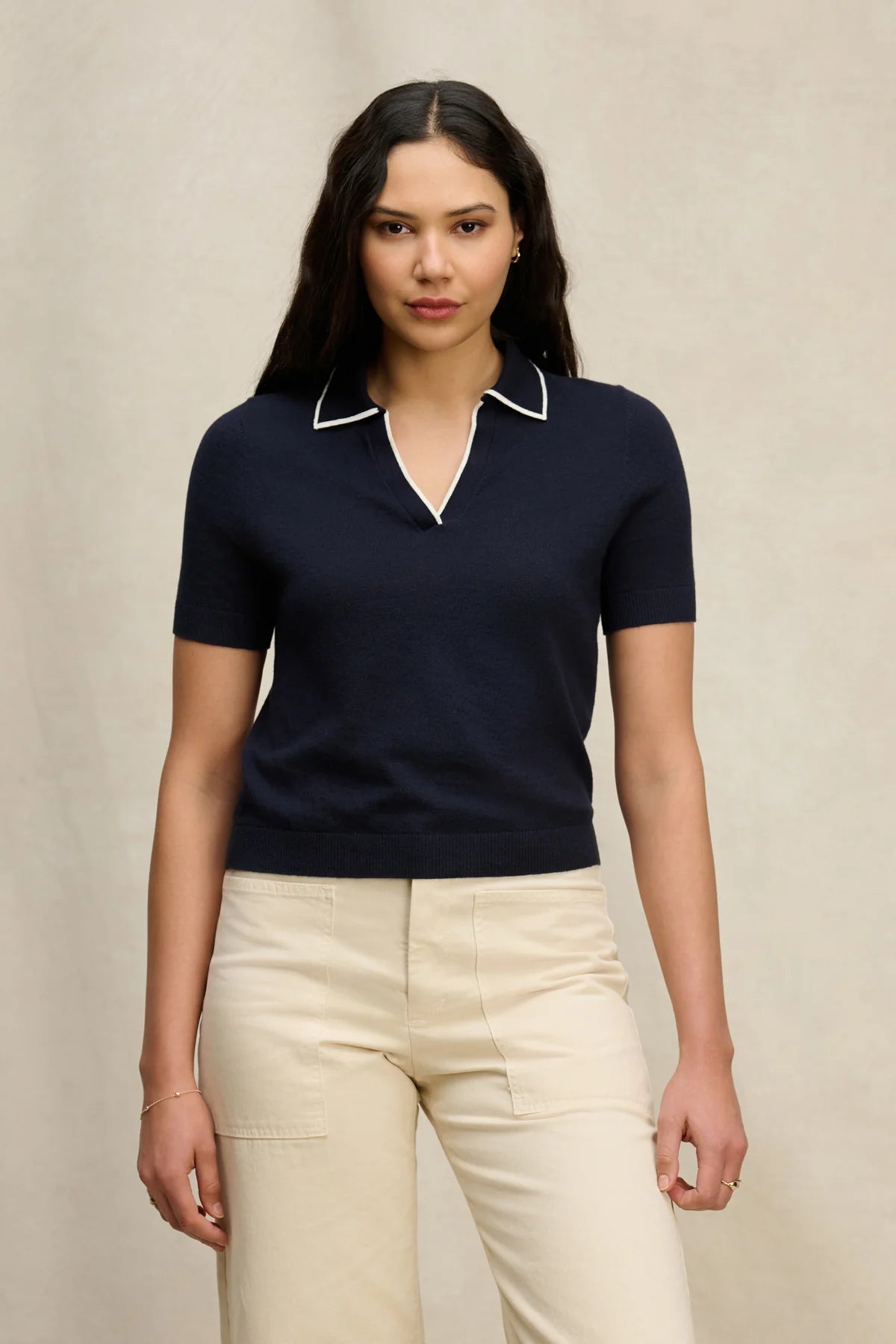 Abela Cotton Cashmere Sweater Polo Sweaters & Knits Velvet by Graham & Spencer