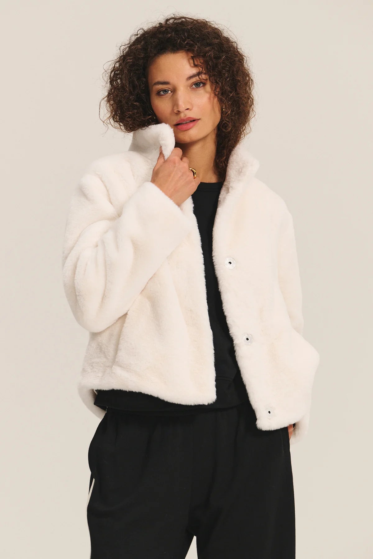 Sheena Luxe Faux Fur Jacket Jackets & Coats Velvet by Graham & Spencer