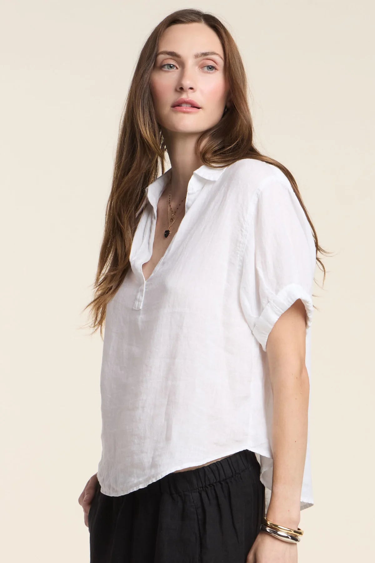 Vivica Linen Top Shirts & Tops Velvet by Graham & Spencer